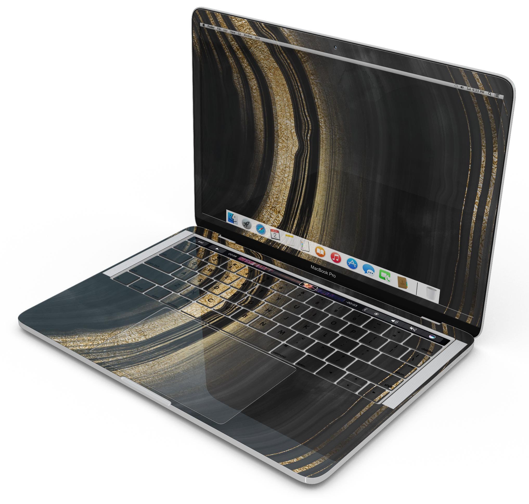 Vivid Agate Vein Slice Skin Decal Wrap Kit for MacBook, showcasing a colorful and stylish design.