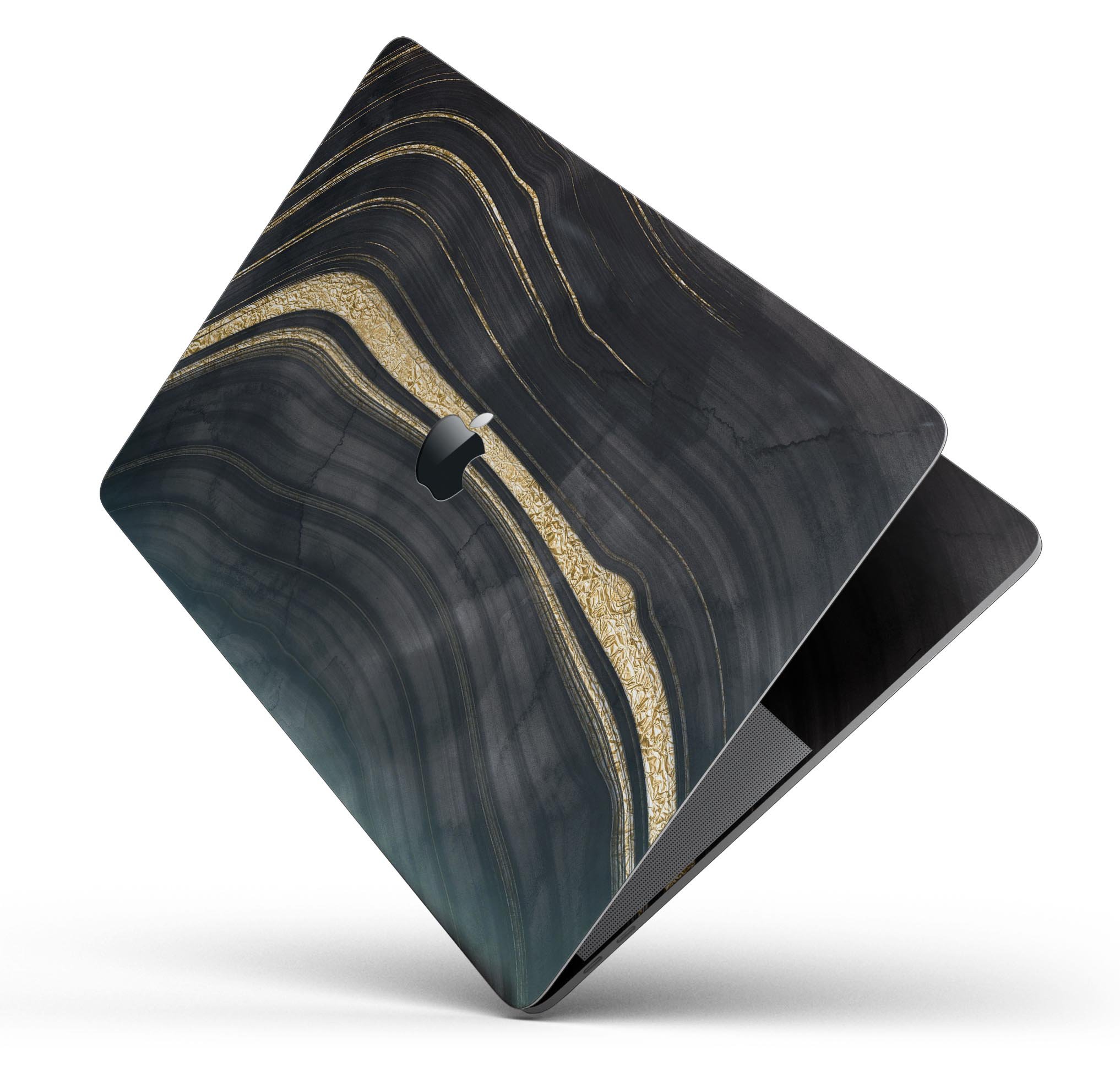 Vivid Agate Vein Slice Skin Decal Wrap Kit for MacBook, showcasing a colorful agate design with a glossy finish.