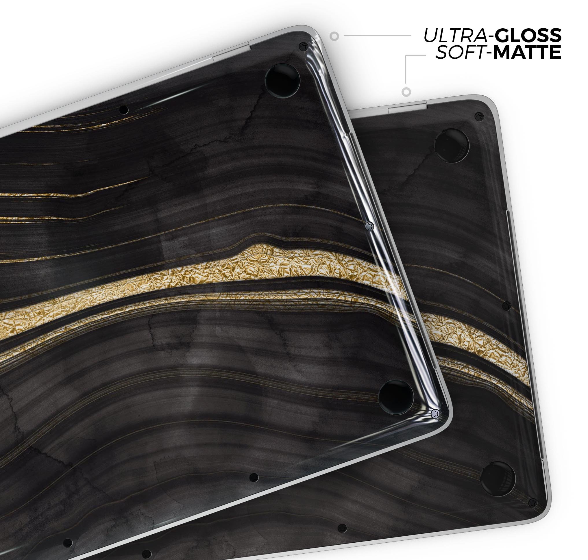 Vivid Agate Vein Slice Skin Decal Wrap Kit for MacBook, showcasing a colorful agate design with a glossy finish.