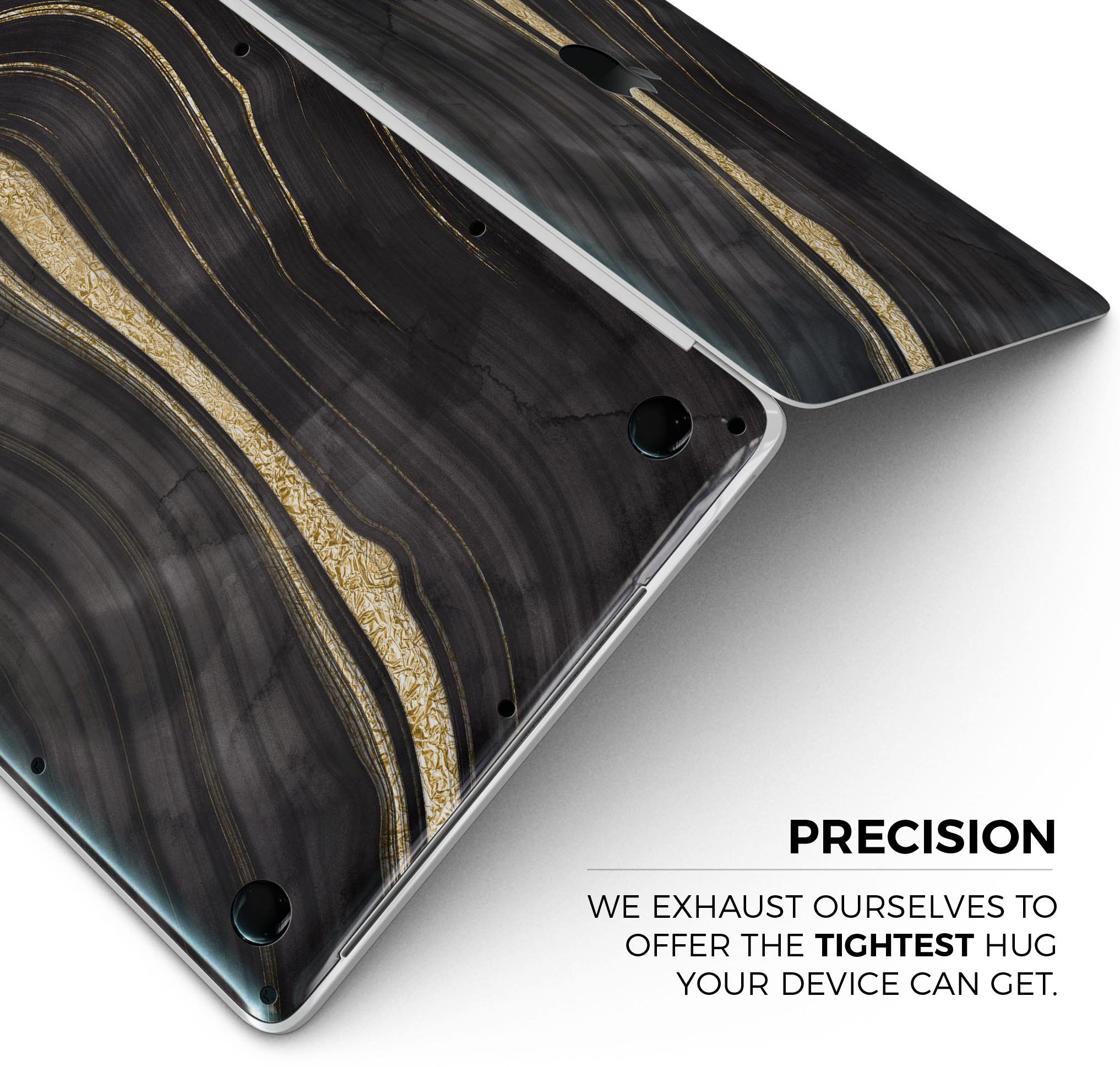 Vivid Agate Vein Slice Skin Decal Wrap Kit for MacBook, showcasing a colorful agate design with a glossy finish.