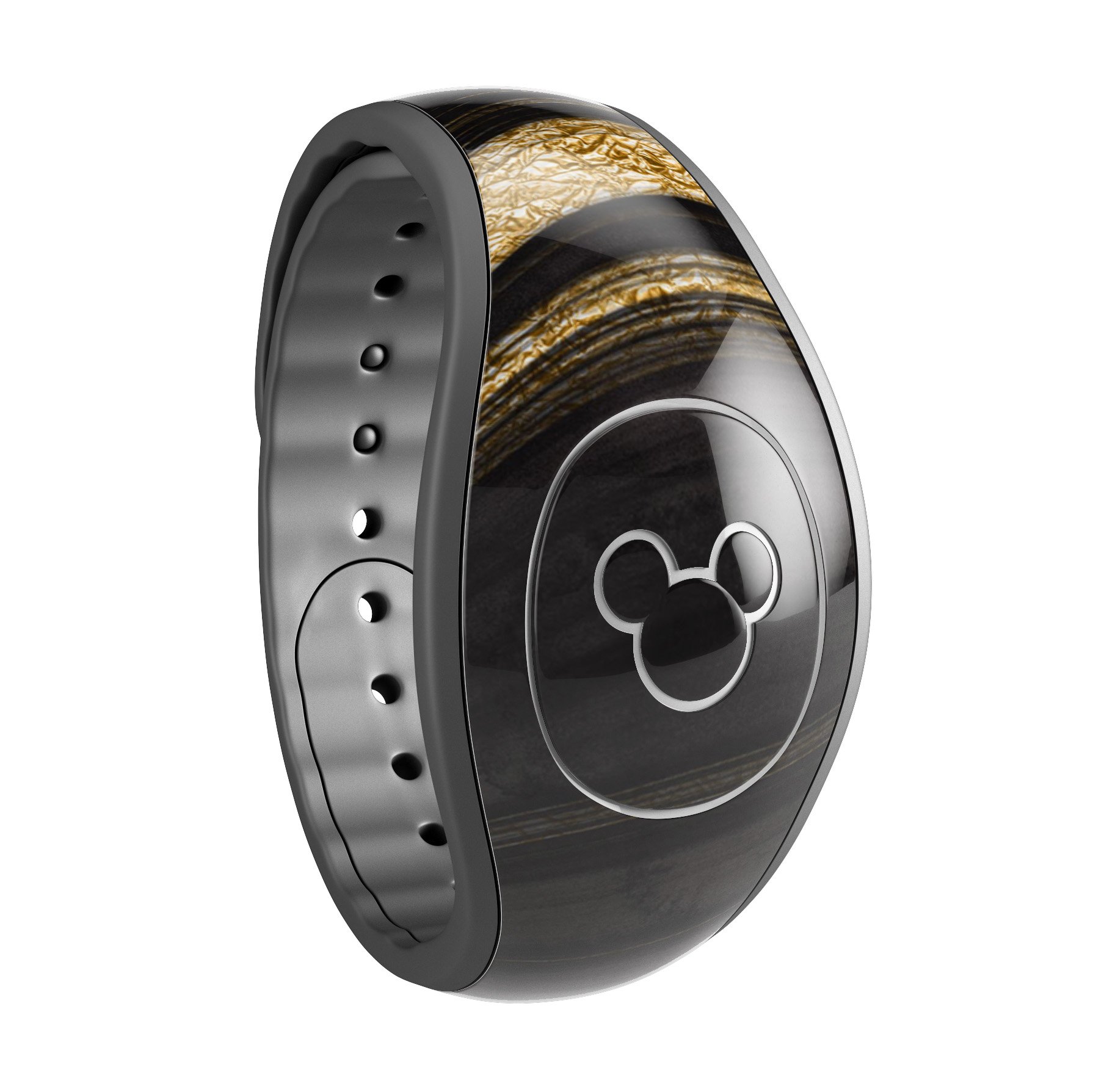 Vivid Agate Vein Slice Foiled V9 skin decal wrap kit for Disney Magic Band, showcasing its unique design and premium quality.