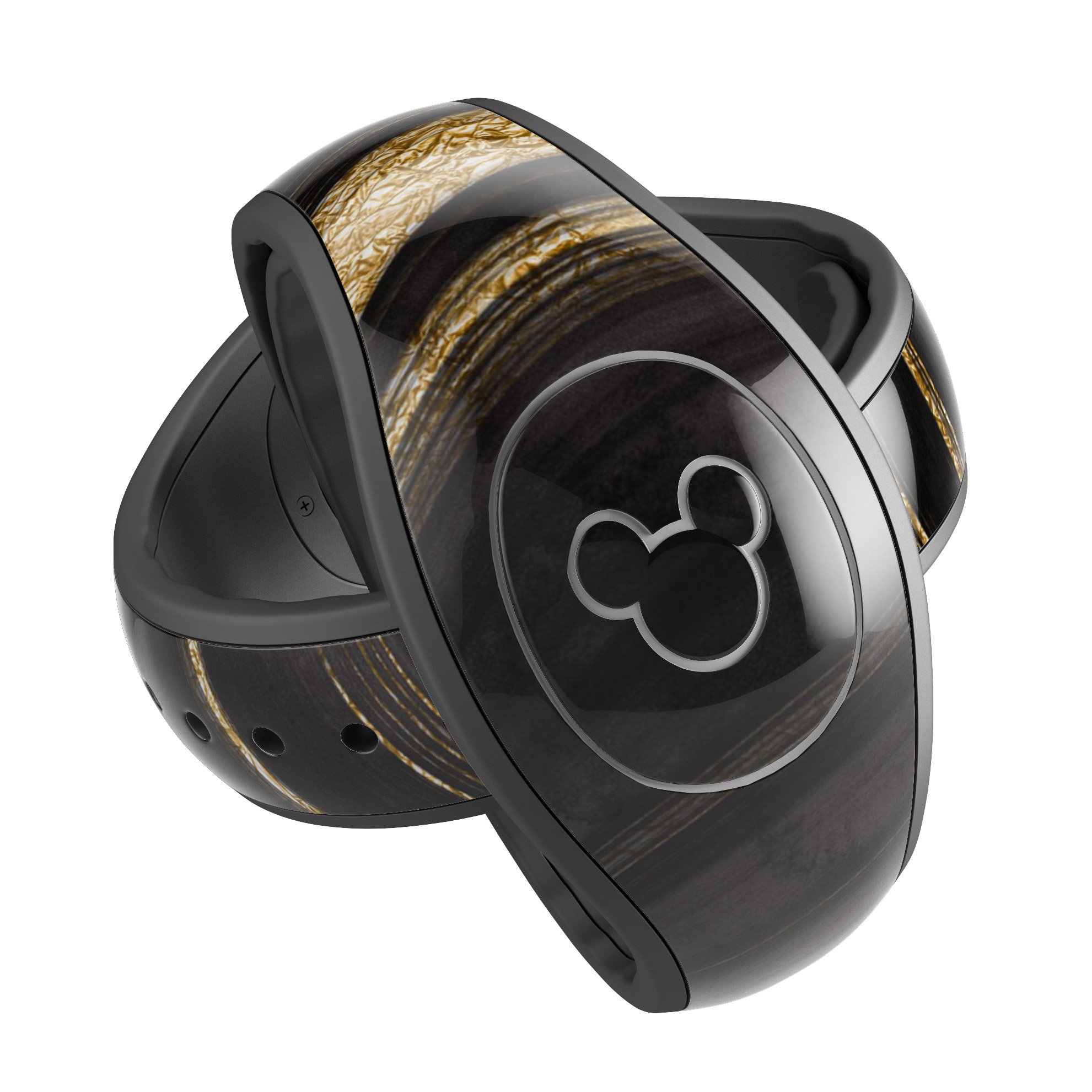 Vivid Agate Vein Slice Foiled V9 skin decal wrap kit for Disney Magic Band, showcasing its unique design and premium quality.