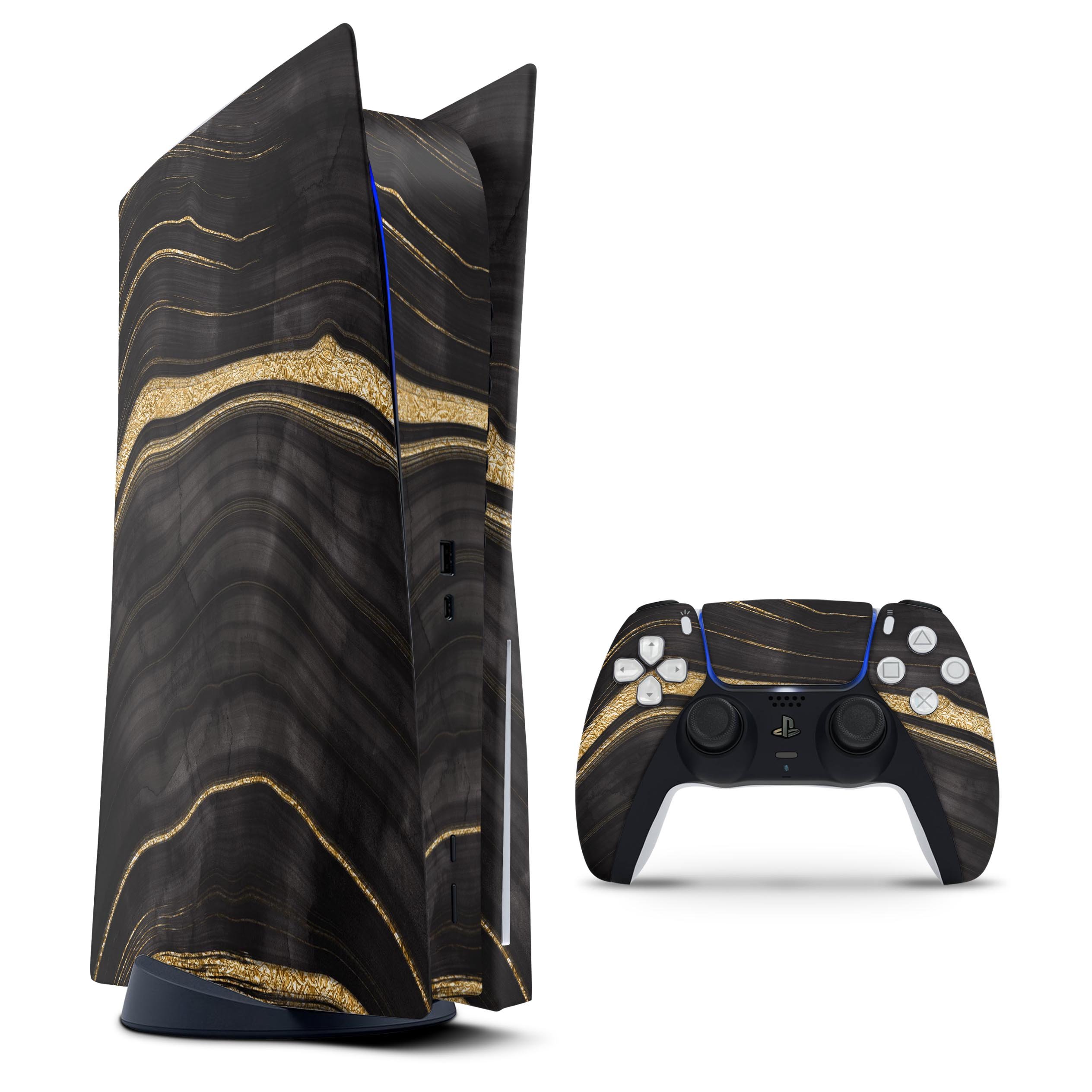 Vivid Agate Vein Slice skin decal wrap for PS5, showcasing a colorful and stylish design that fits snugly on the console.