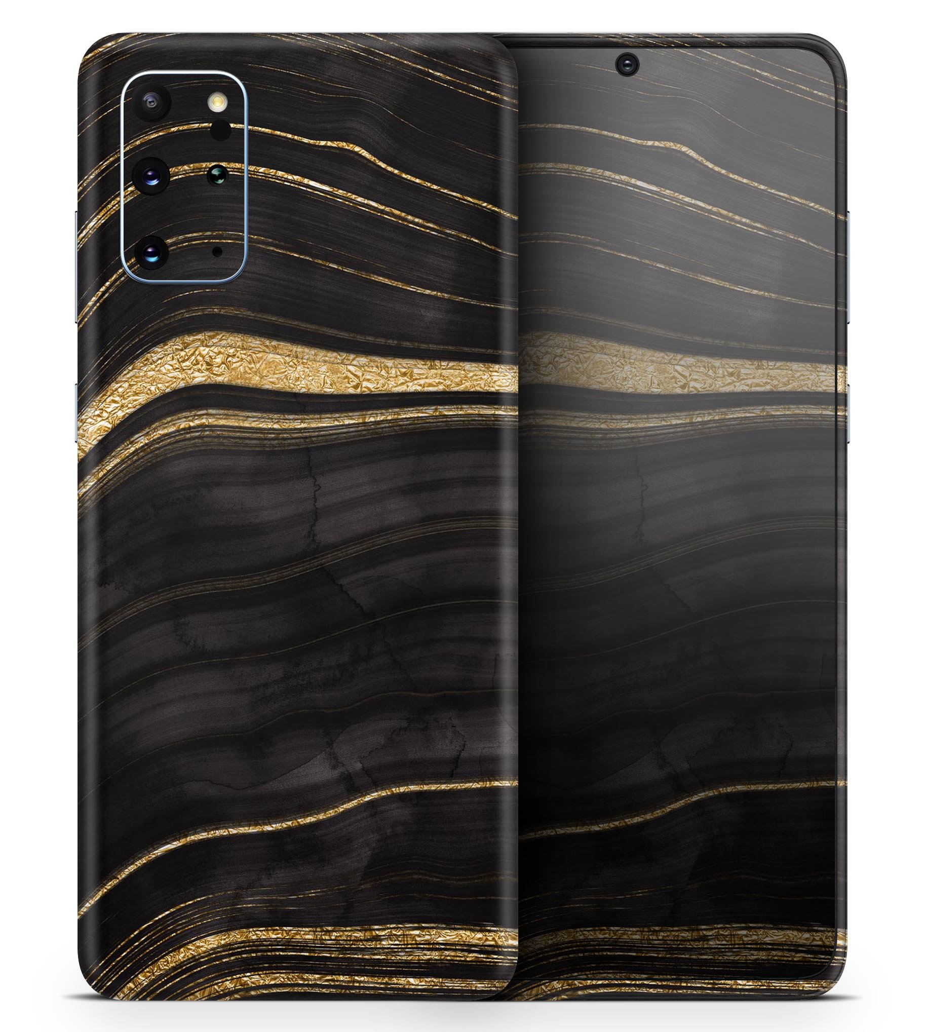 Vivid Agate Vein Slice Foiled V9 skin decal wrap kit for Samsung Galaxy, showcasing a colorful agate design with a soft matte finish.