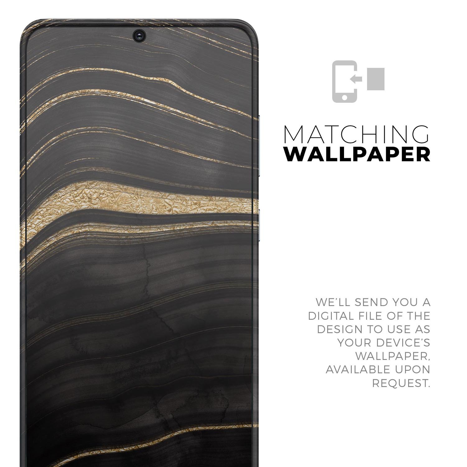 Vivid Agate Vein Slice Foiled V9 skin decal wrap kit for Samsung Galaxy, showcasing a colorful agate design with a soft matte finish.