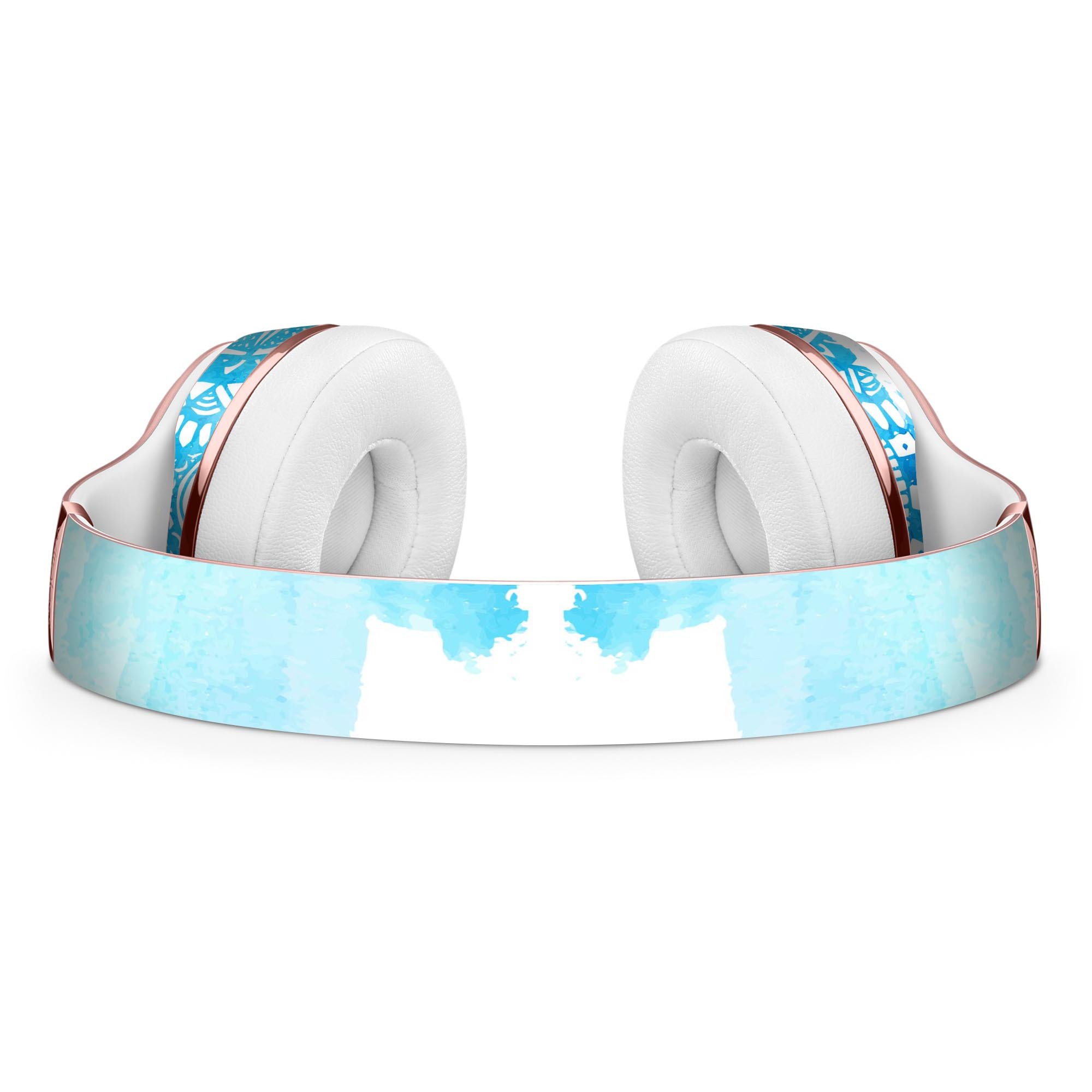 Vivid Blue Abstract Washed Full-Body Skin Kit for Beats by Dre Solo 3 Wireless Headphones, showcasing a stylish design and premium vinyl material.