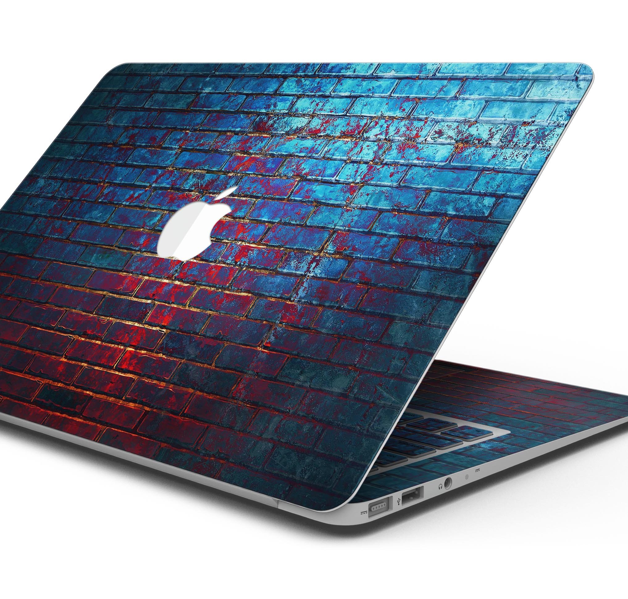 Vivid Blue Brice Alley Skin Decal Wrap Kit for Apple MacBook, showcasing a vibrant blue design with a smooth finish.