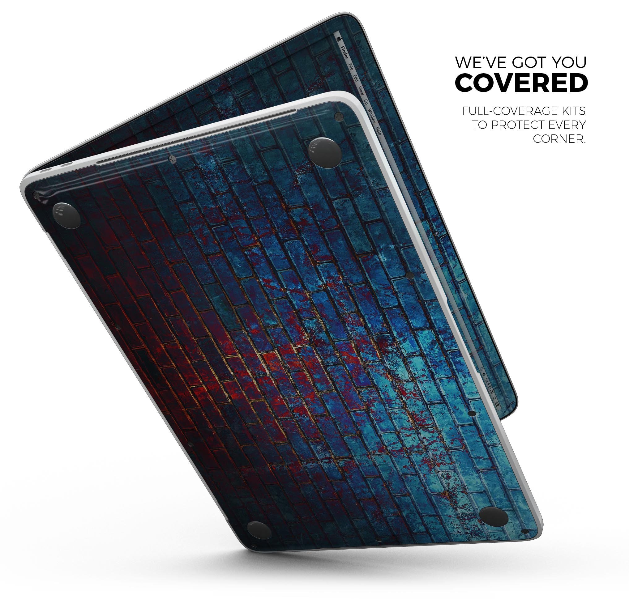 Vivid Blue Brice Alley Skin Decal Wrap Kit for Apple MacBook, showcasing a vibrant blue design with a smooth finish.