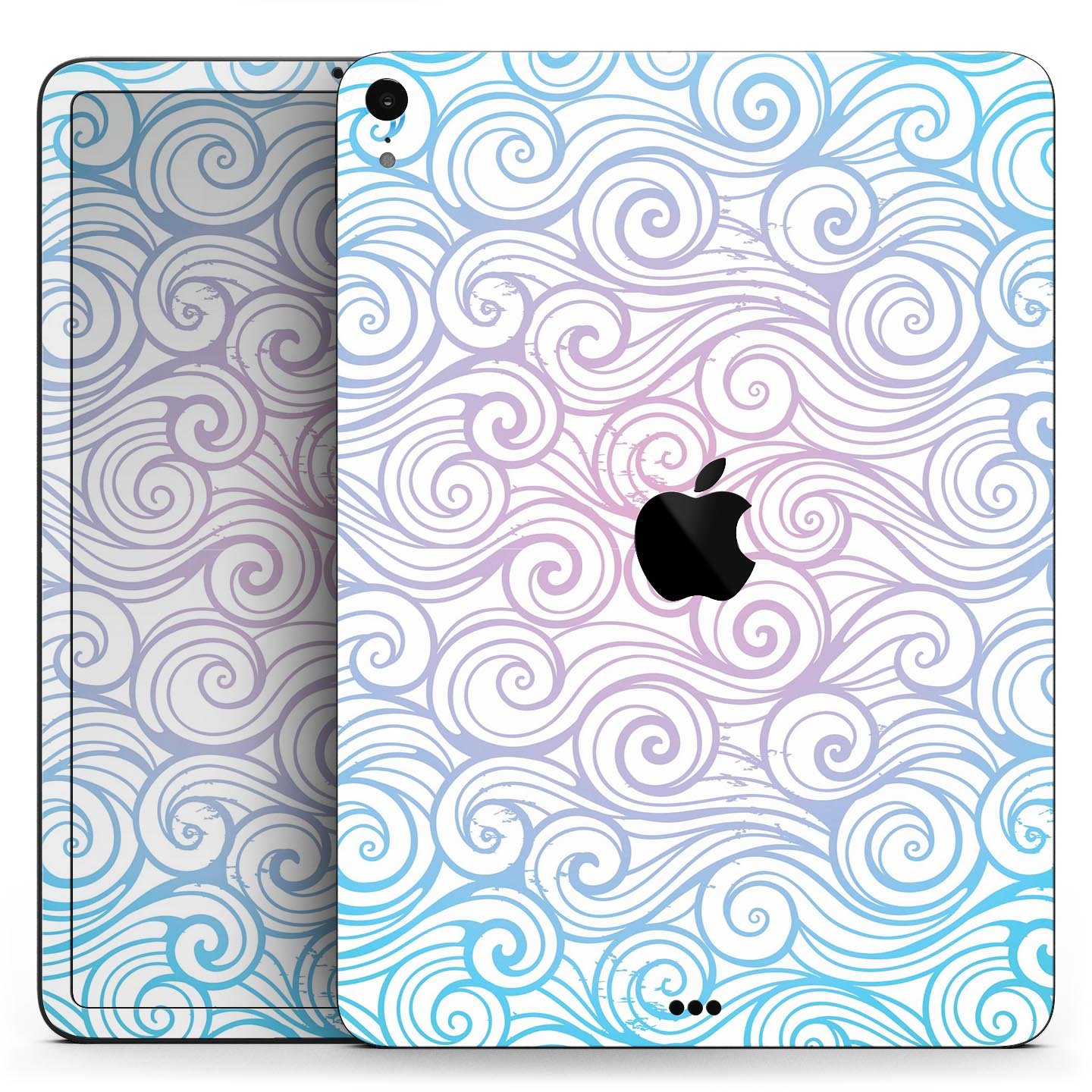 Vivid Blue Gradient Swirl skin decal for Apple iPad, showcasing vibrant colors and a sleek design.