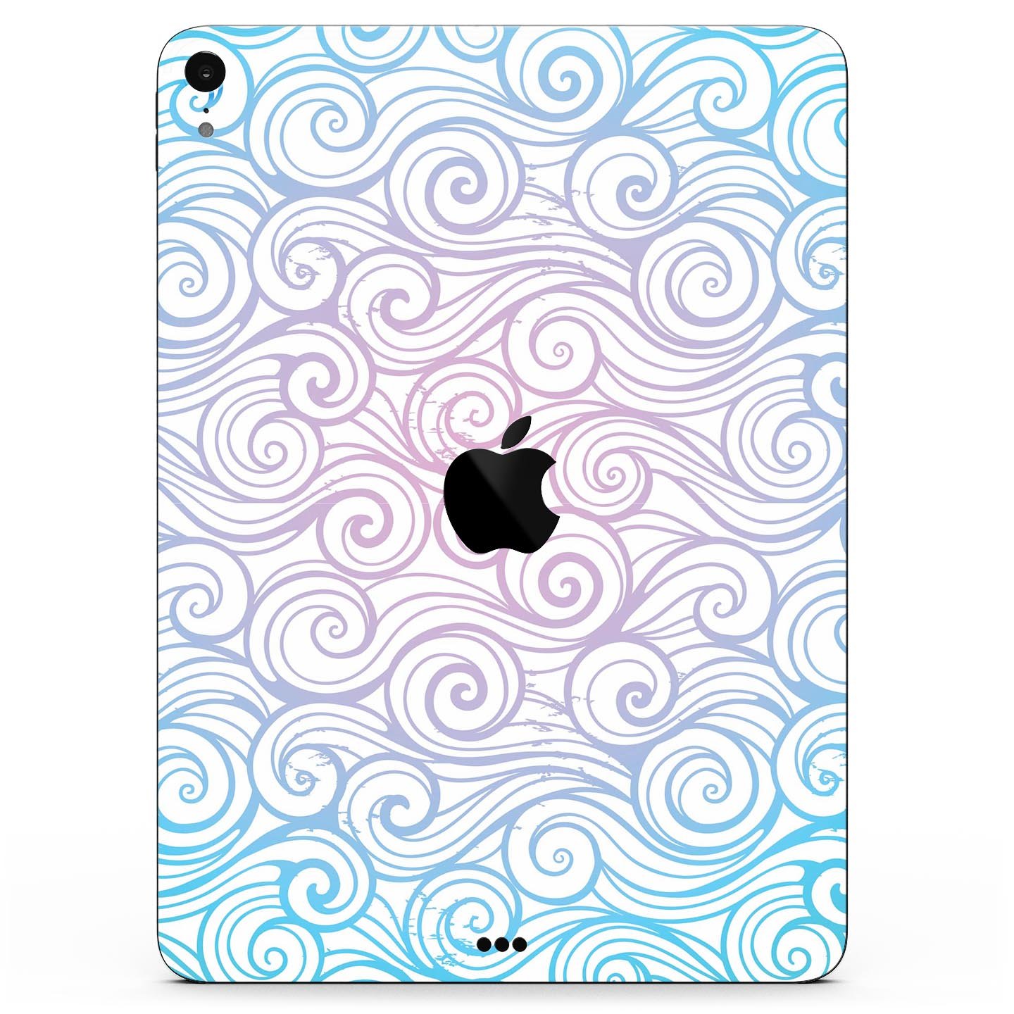 Vivid Blue Gradient Swirl skin decal for Apple iPad, showcasing vibrant colors and a sleek design.