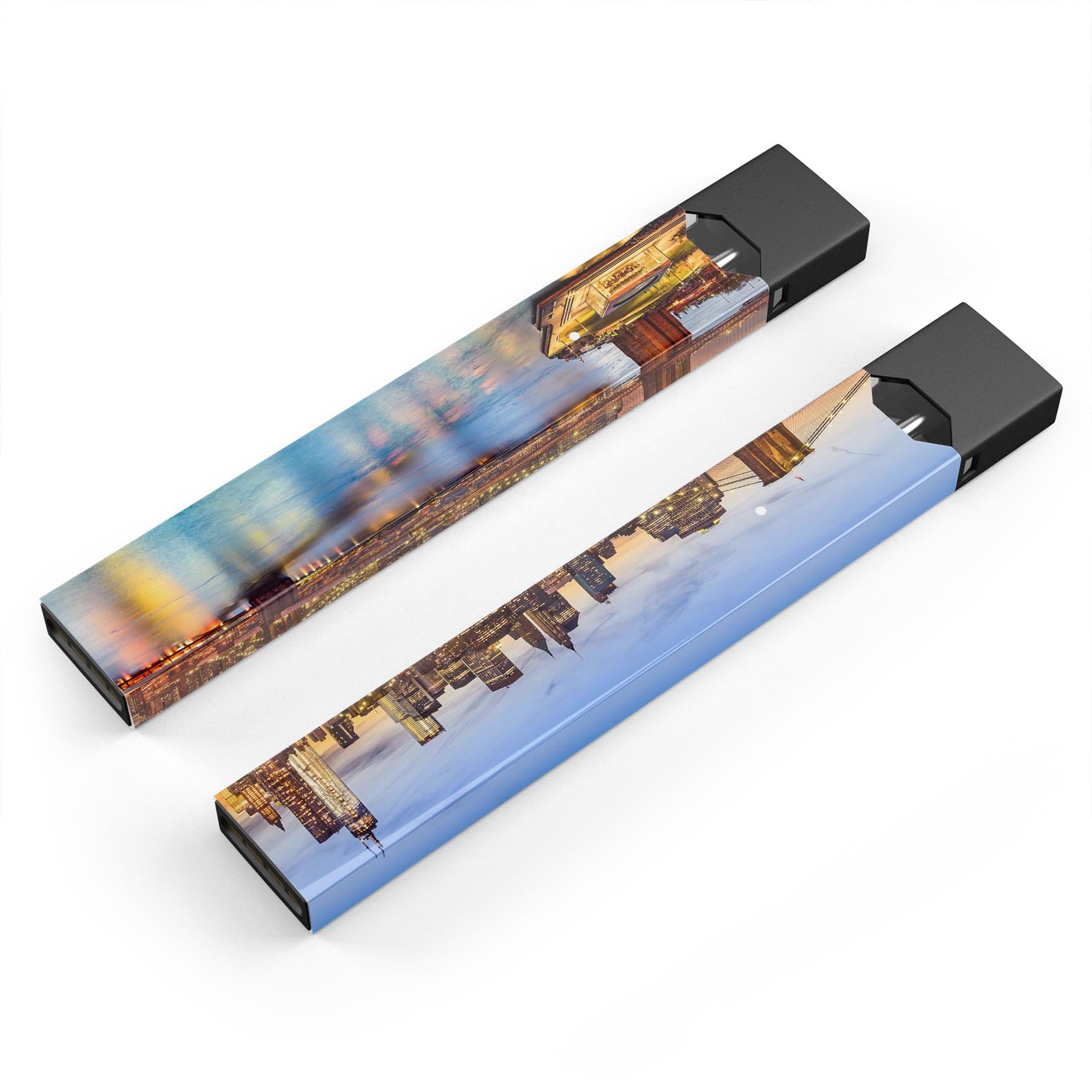 Vivid Brooklyn Bridge decal skin-wrap sticker designed for JUUL vaping device, showcasing vibrant colors and intricate details.