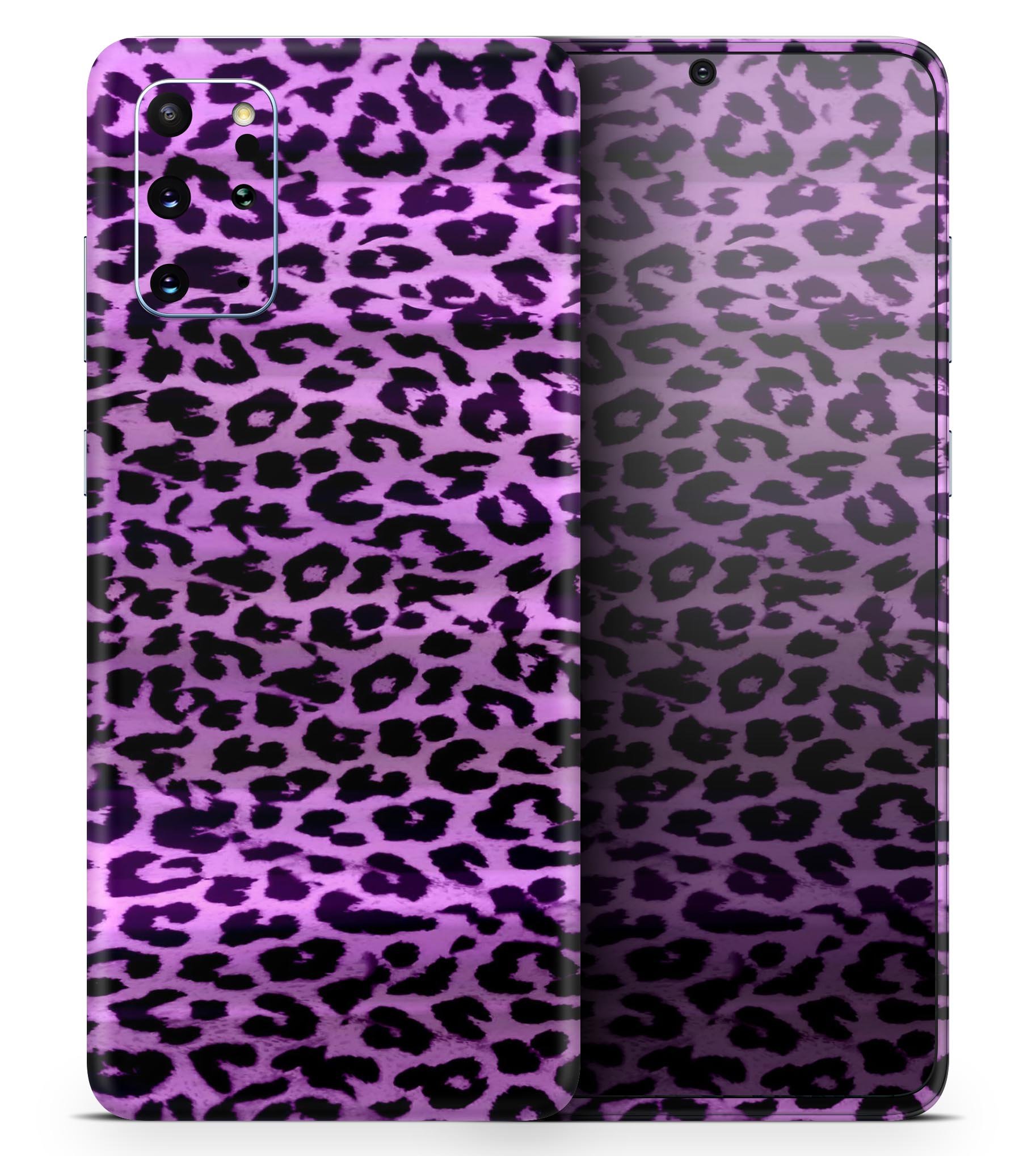 Vivid Purple Leopard Print Skin-Kit for Samsung Galaxy S-Series, showcasing vibrant colors and stylish design.