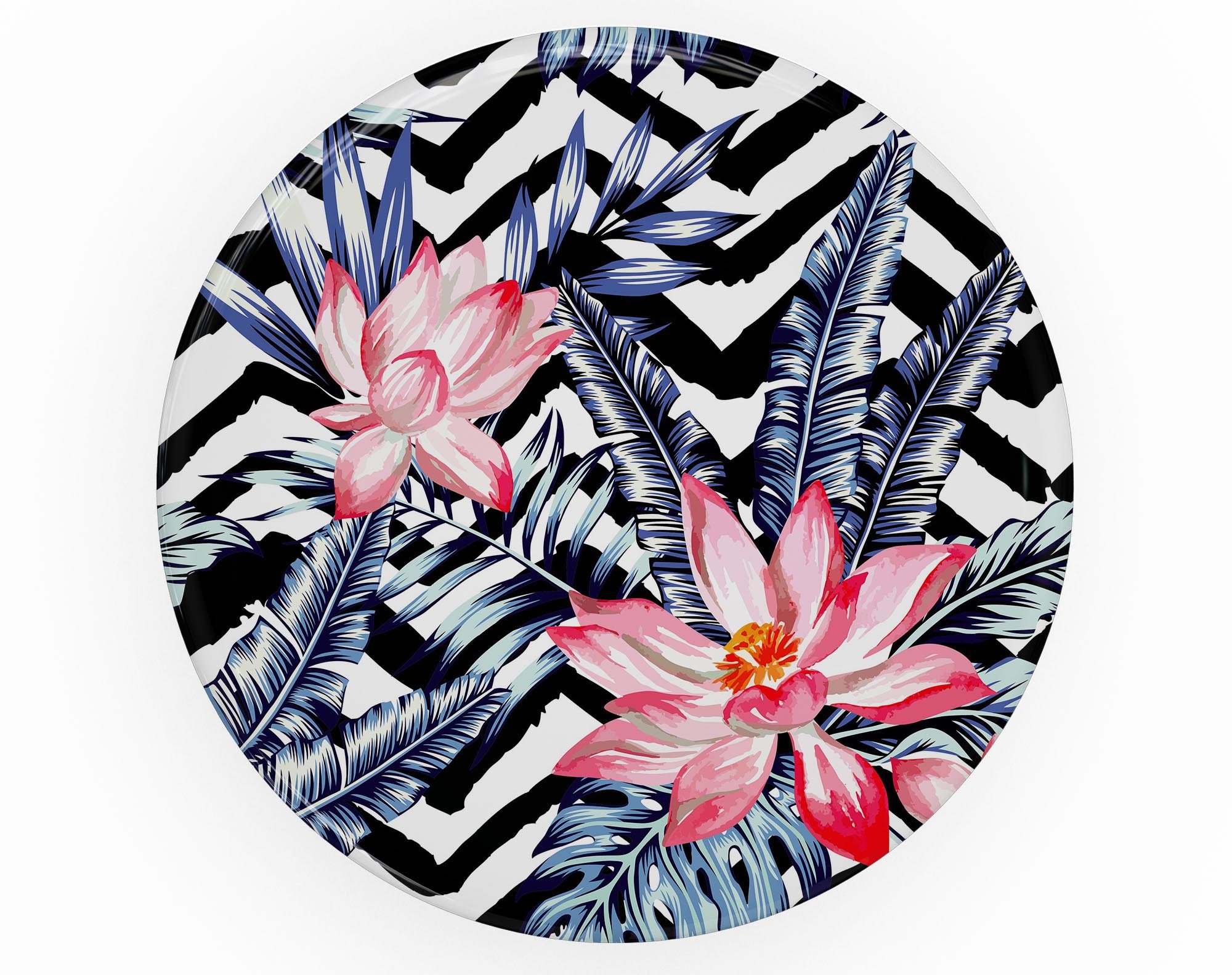 Vivid Tropical Chevron Floral Skin Kit for PopSockets featuring vibrant colors and floral patterns.