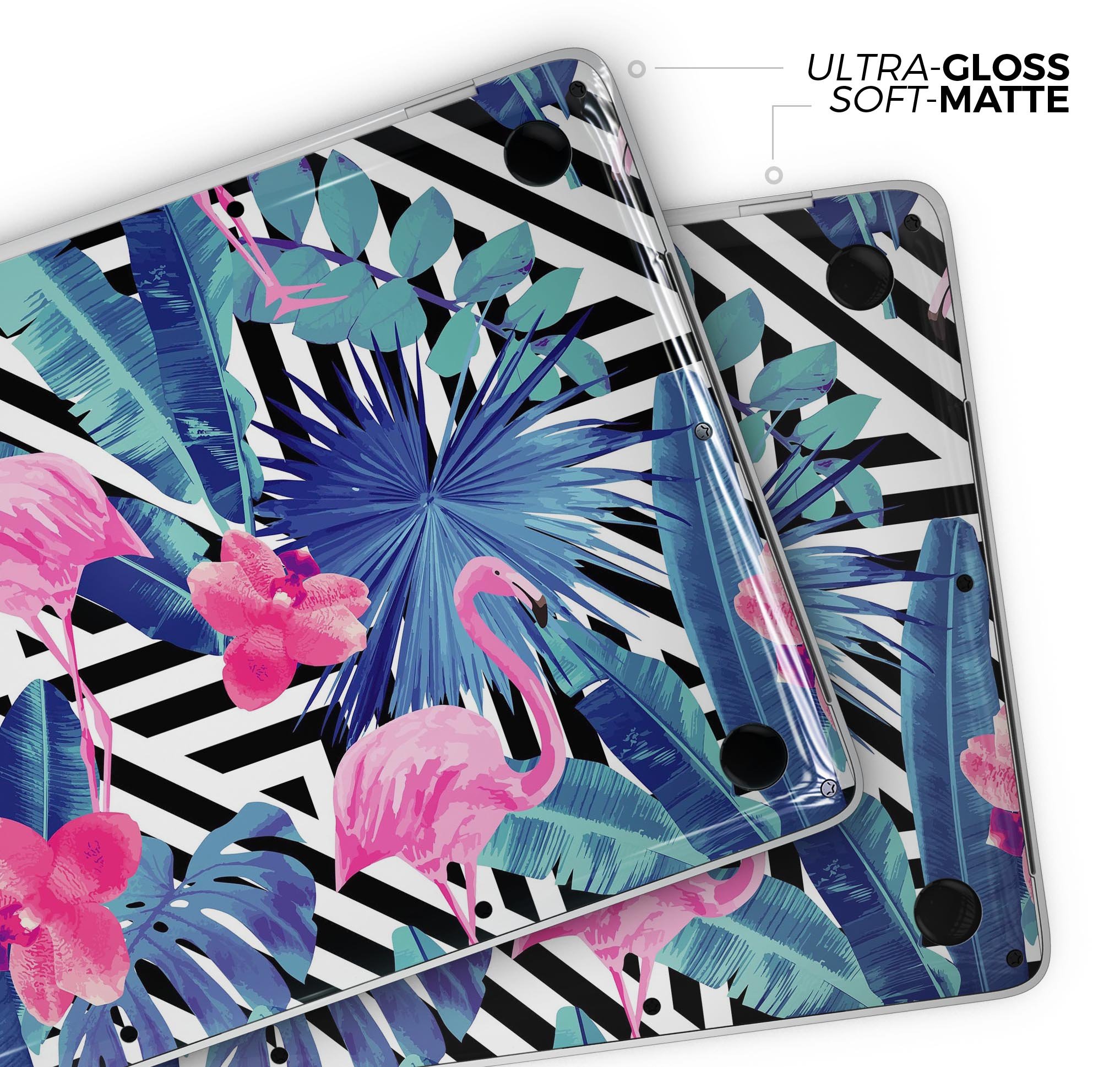 Vivid Tropical Chevron Floral skin decal wrap kit for MacBook, showcasing vibrant floral design and premium vinyl material.