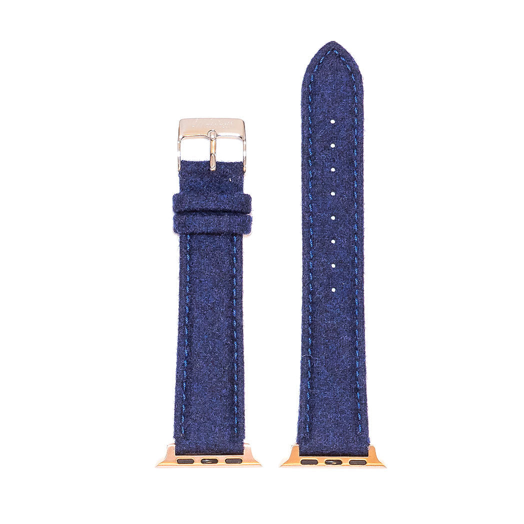 Waidzeit Smart Watch Strap made from Merino wool, showcasing its stylish design and available colors.