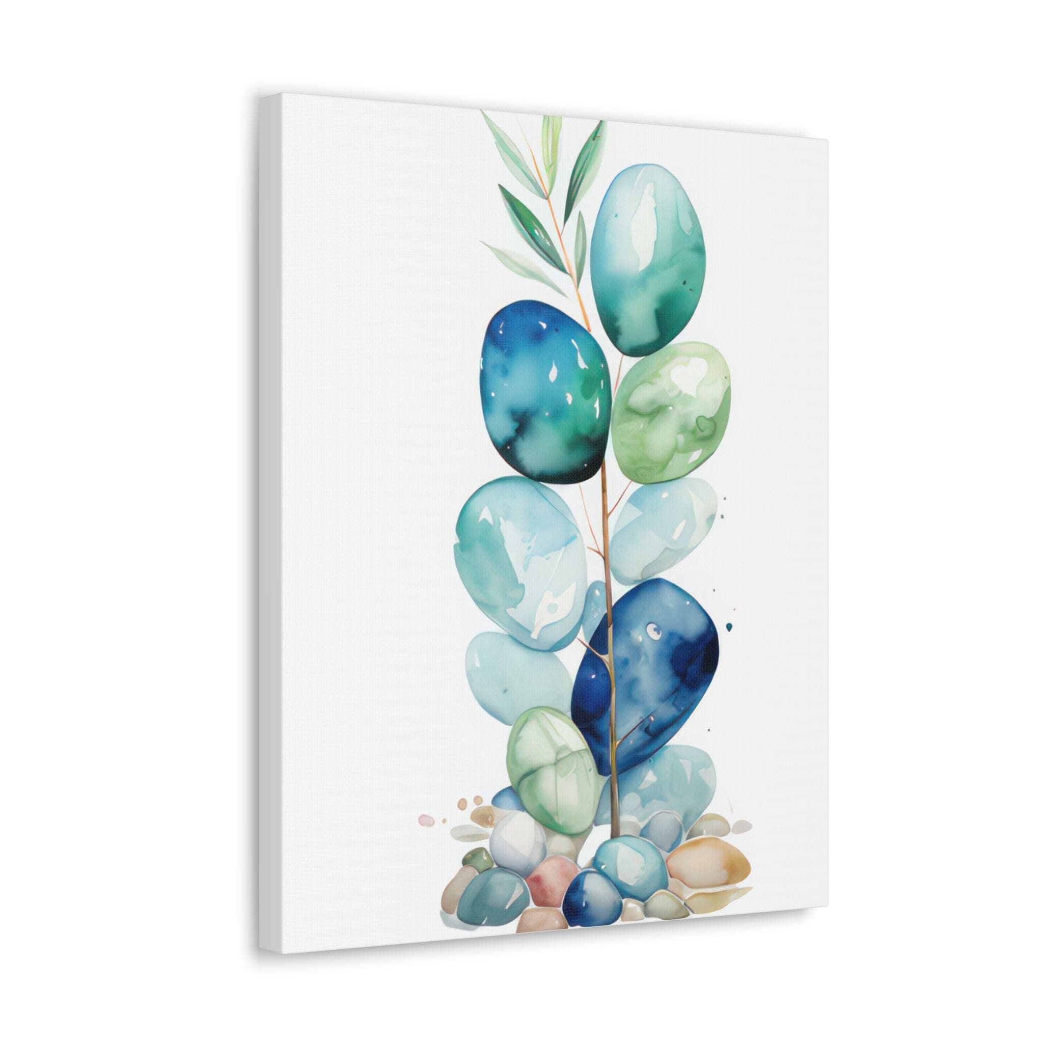 Coastal Sea Glass Canvas Print Artwork showcasing oceanic design with vibrant colors and textures.