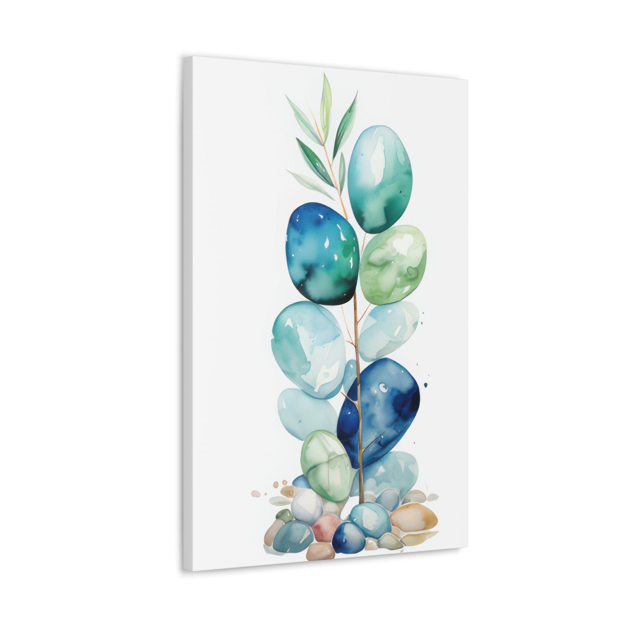 Coastal Sea Glass Canvas Print Artwork showcasing oceanic design with vibrant colors and textures.