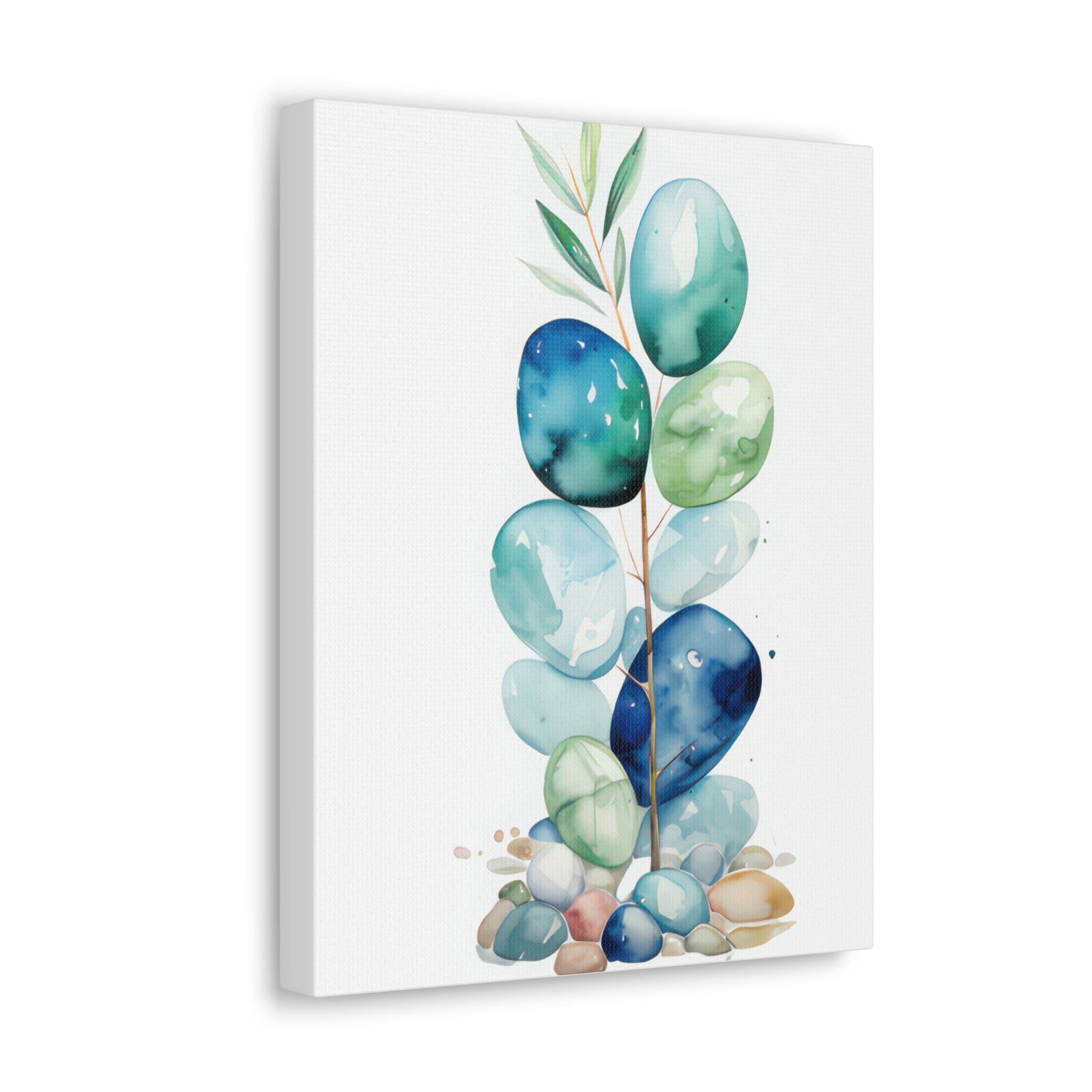 Coastal Sea Glass Canvas Print Artwork showcasing oceanic design with vibrant colors and textures.