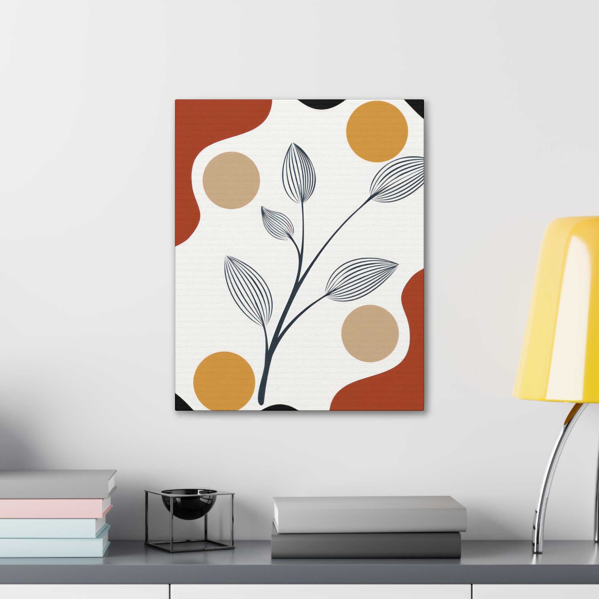 Floral line art canvas print showcasing intricate designs on a high-quality canvas wrap, perfect for home decor.