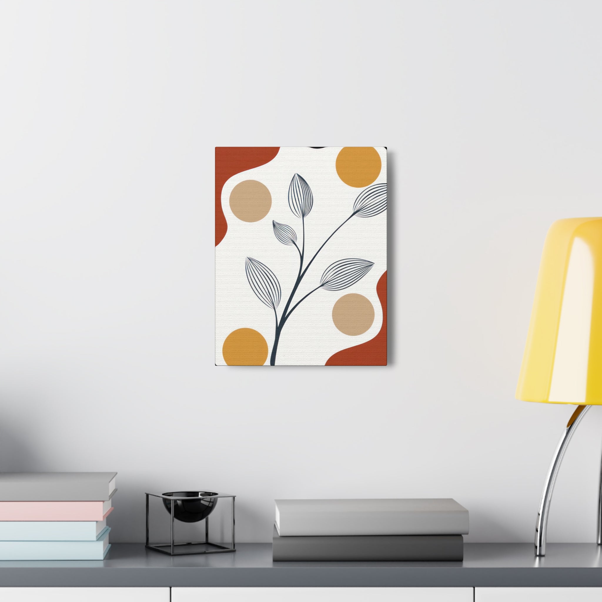 Floral line art canvas print showcasing intricate designs on a high-quality canvas wrap, perfect for home decor.