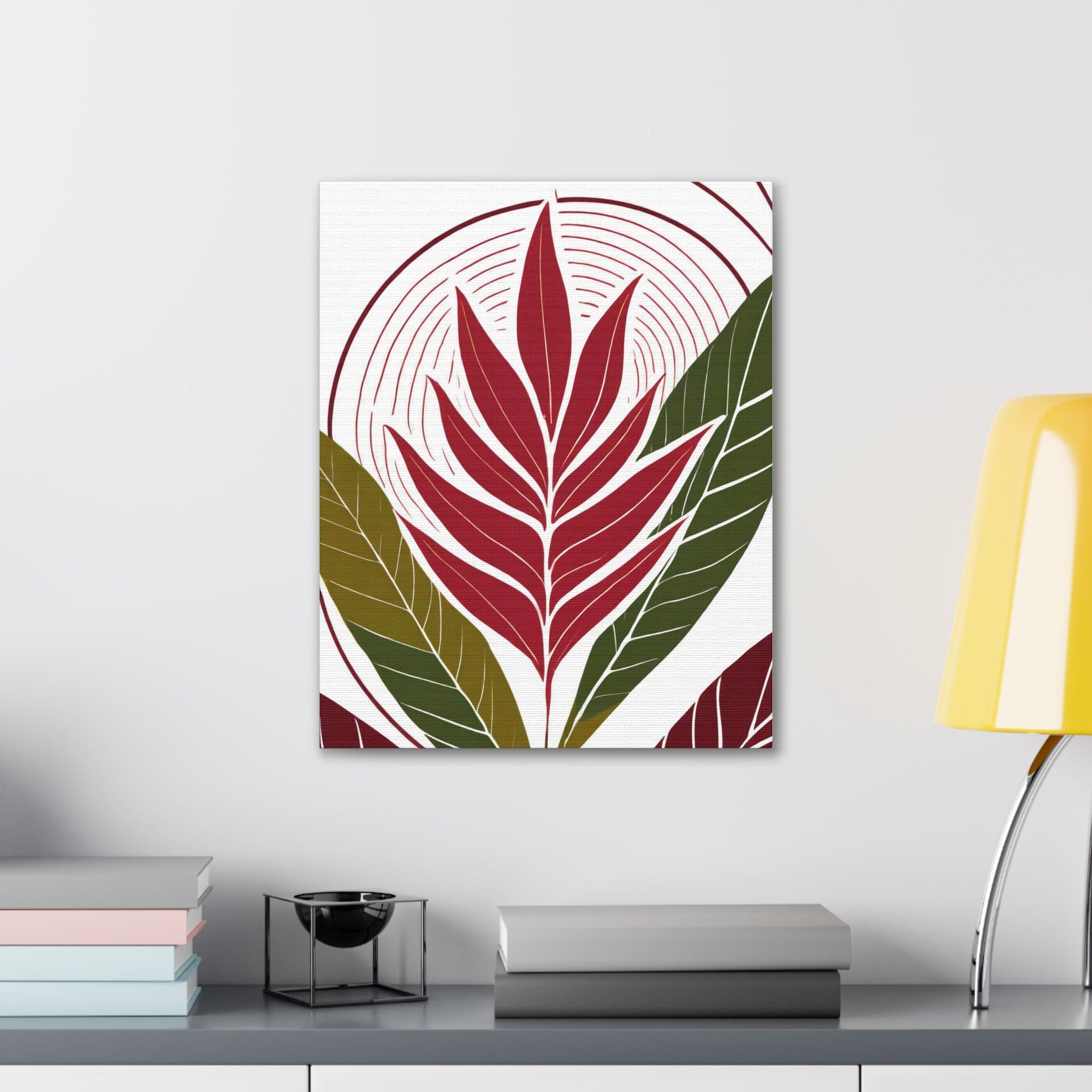 Floral Line Art Print 8333 on a canvas, showcasing intricate floral designs in elegant line art style, perfect for wall decor.