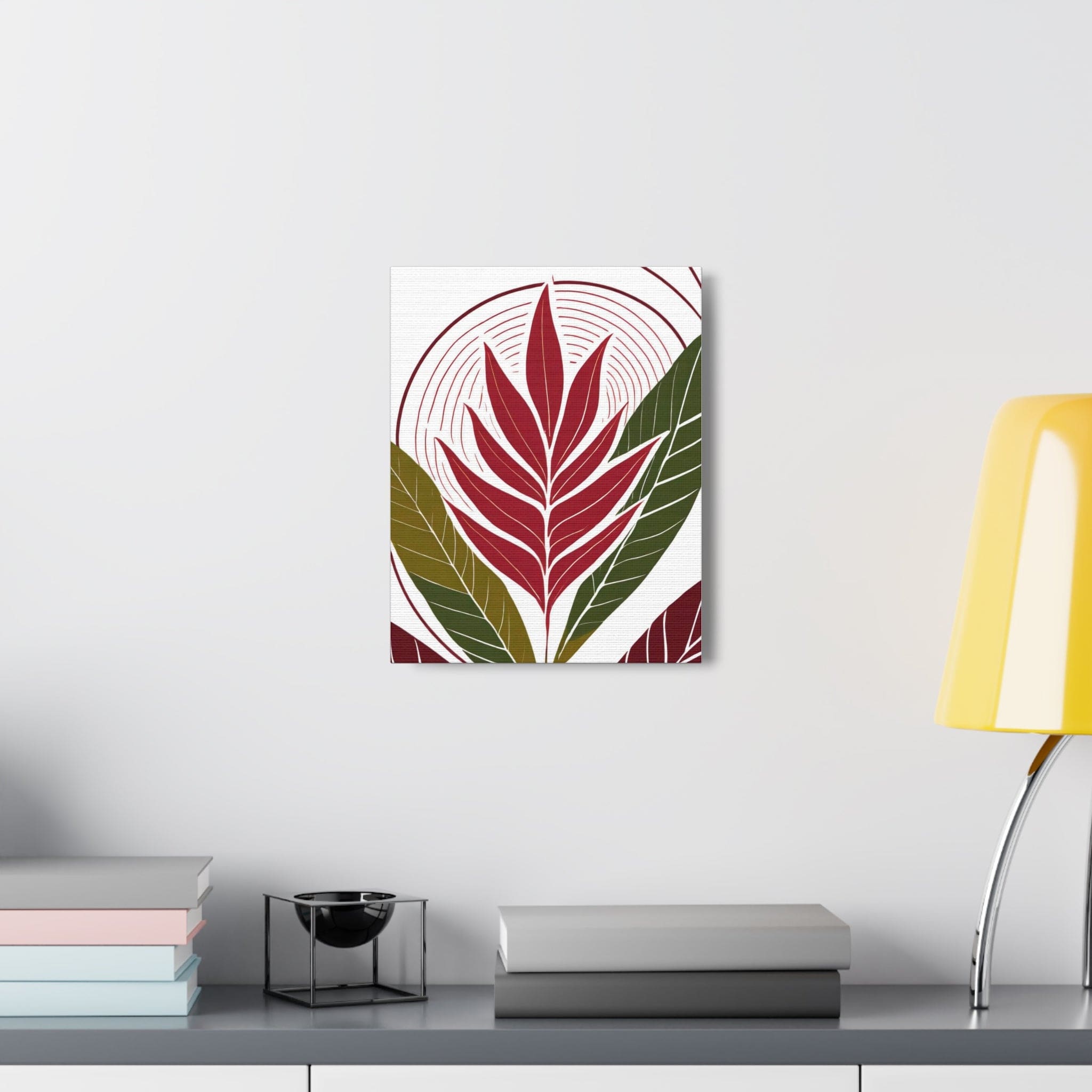 Floral Line Art Print 8333 on a canvas, showcasing intricate floral designs in elegant line art style, perfect for wall decor.