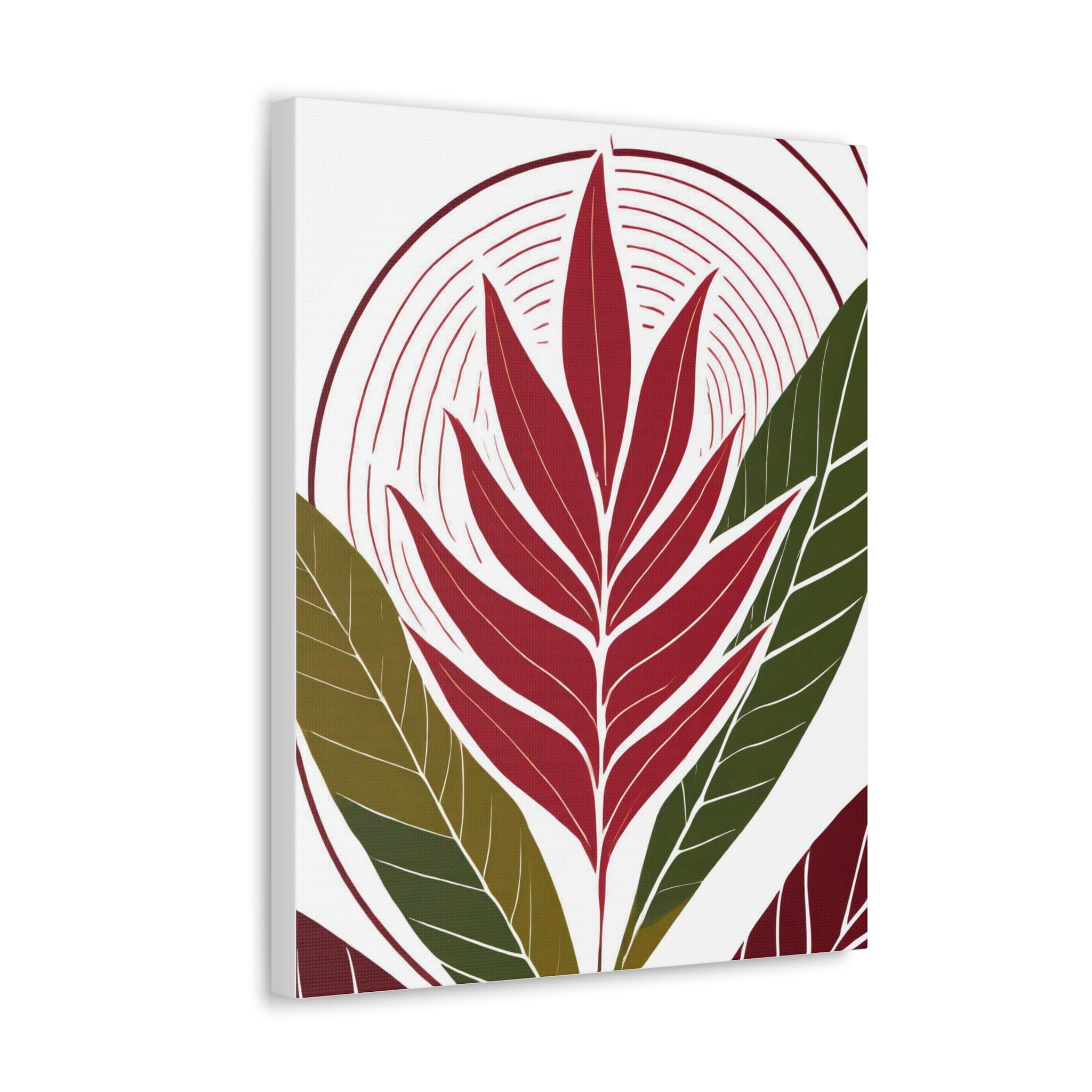 Floral Line Art Print 8333 on a canvas, showcasing intricate floral designs in elegant line art style, perfect for wall decor.