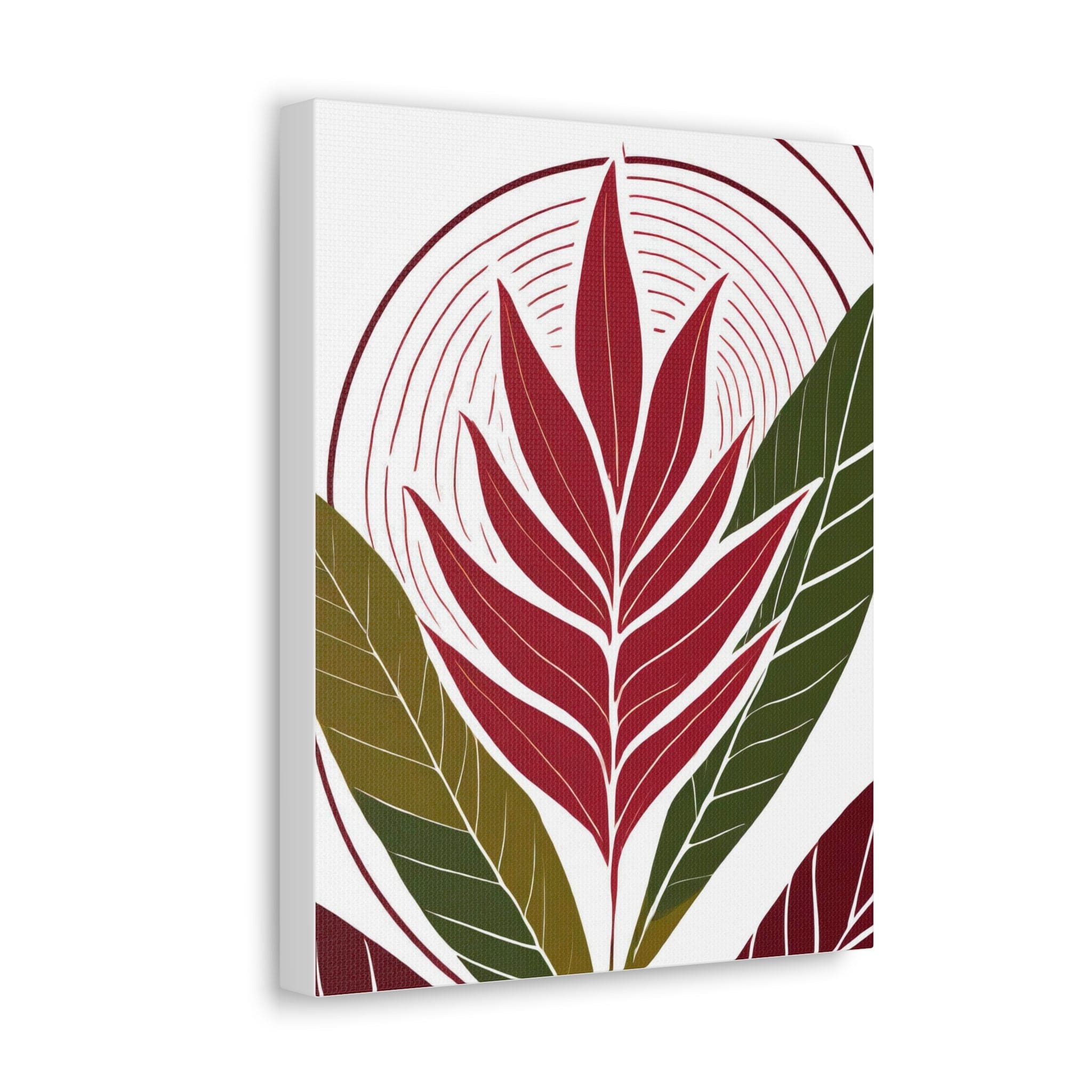 Floral Line Art Print 8333 on a canvas, showcasing intricate floral designs in elegant line art style, perfect for wall decor.