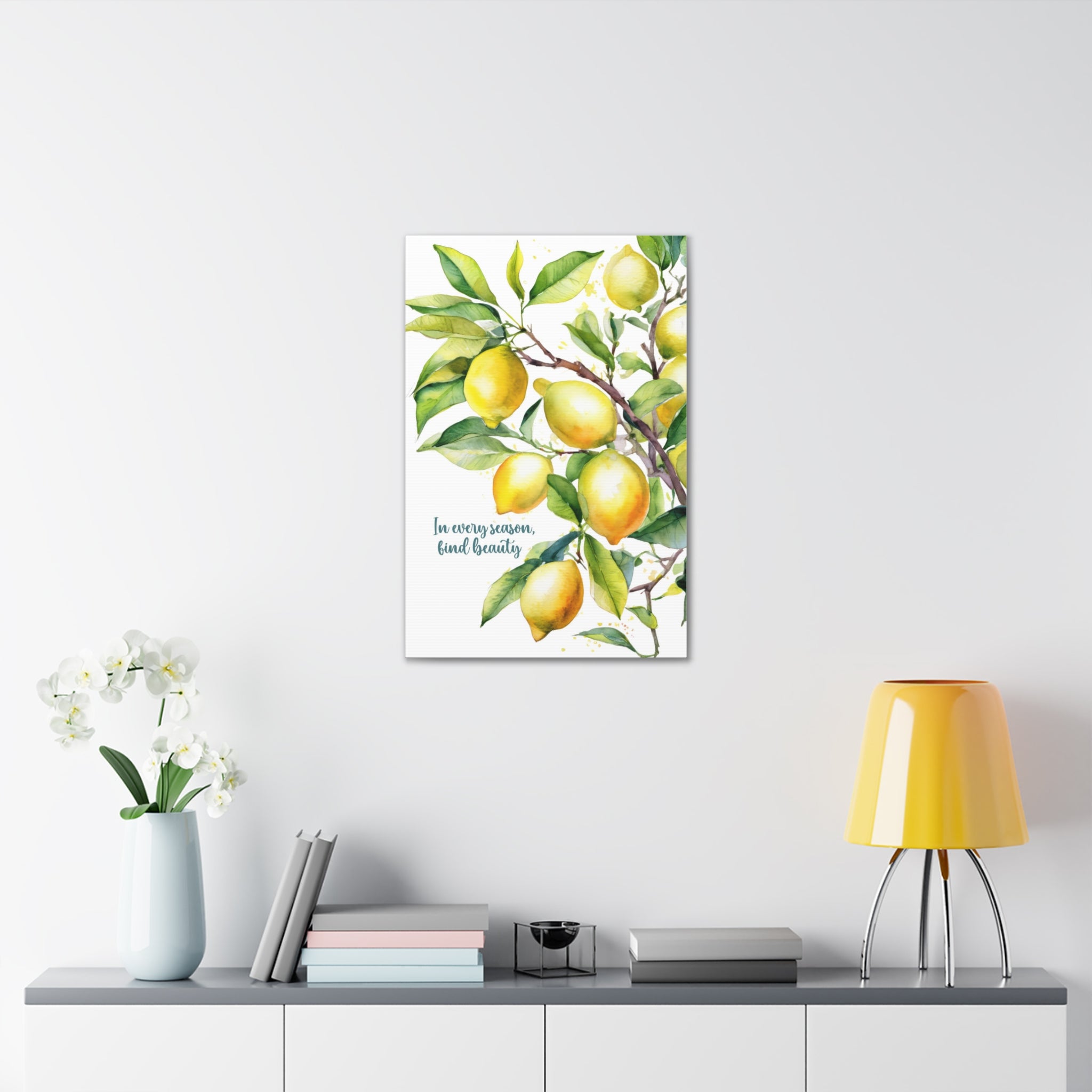 Canvas print artwork of a Lemon Tree, showcasing vibrant colors and intricate details, perfect for home or office decor.