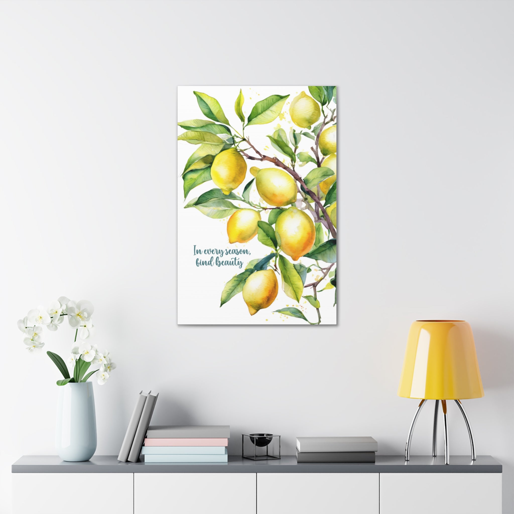 Canvas print artwork of a Lemon Tree, showcasing vibrant colors and intricate details, perfect for home or office decor.