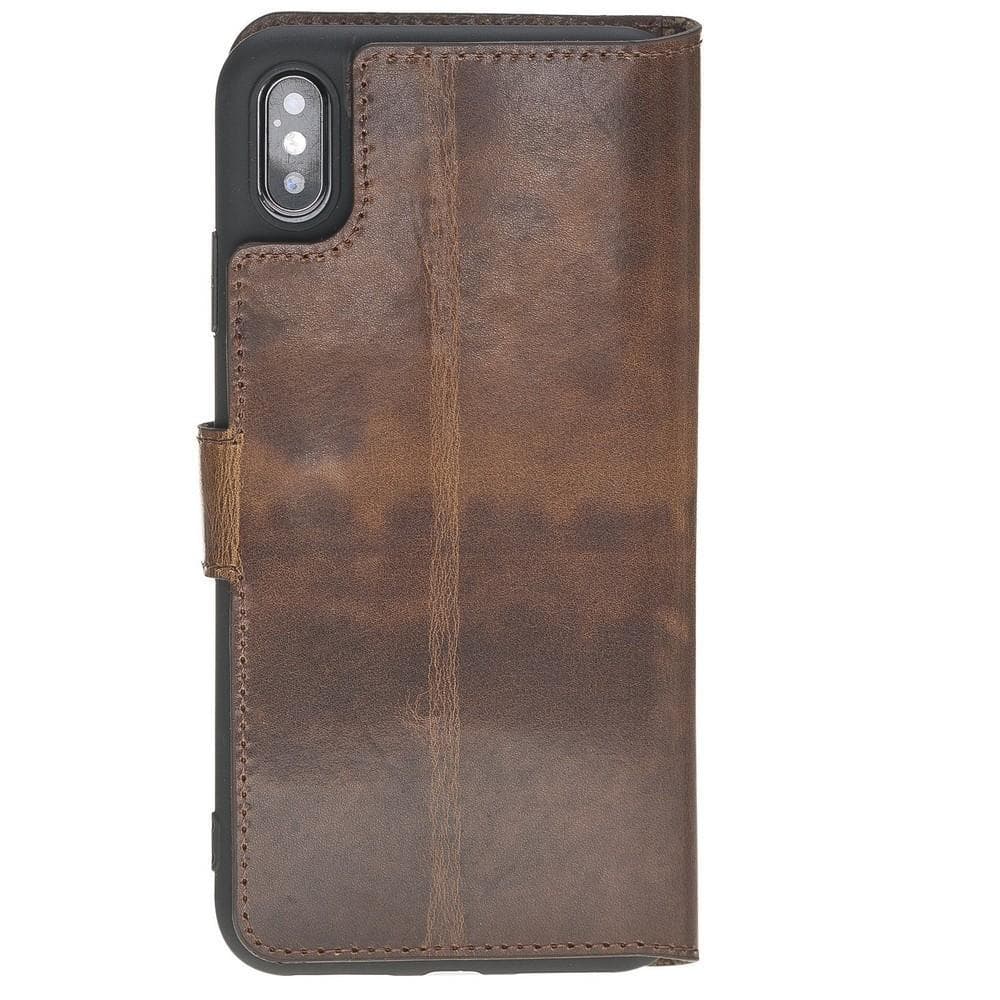 Wallet Folio Leather Case for Apple iPhone X series, featuring an ID slot and premium full grain leather design.