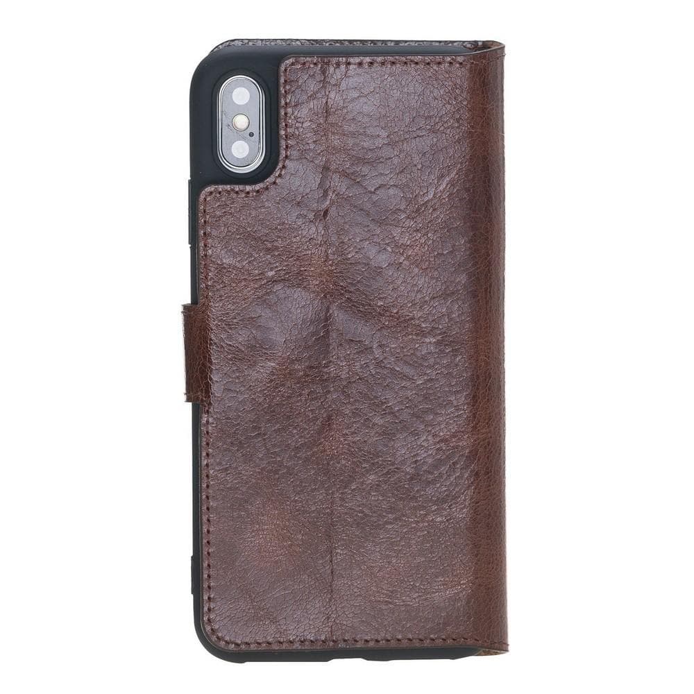 Wallet Folio Leather Case for Apple iPhone X series, featuring an ID slot and premium full grain leather design.