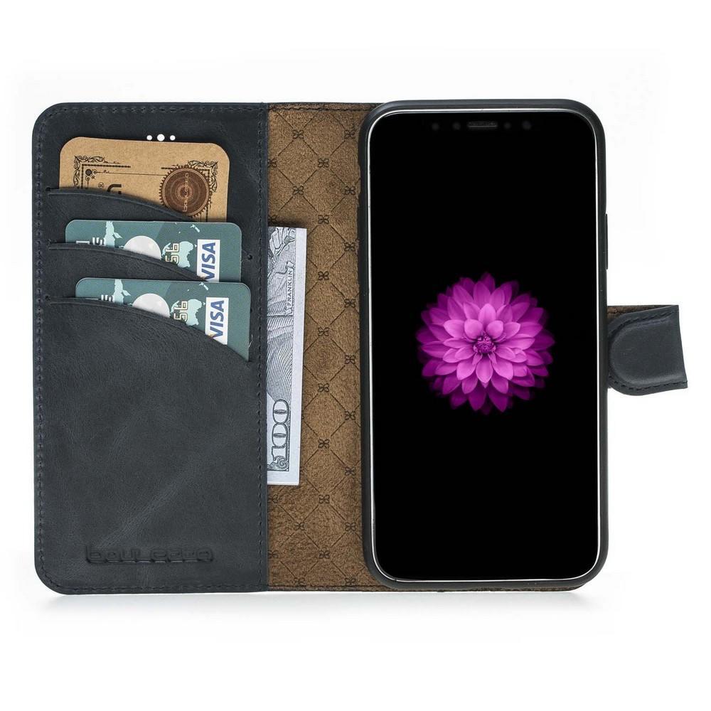 Wallet Folio Leather Case for Apple iPhone X series, featuring an ID slot and premium full grain leather design.