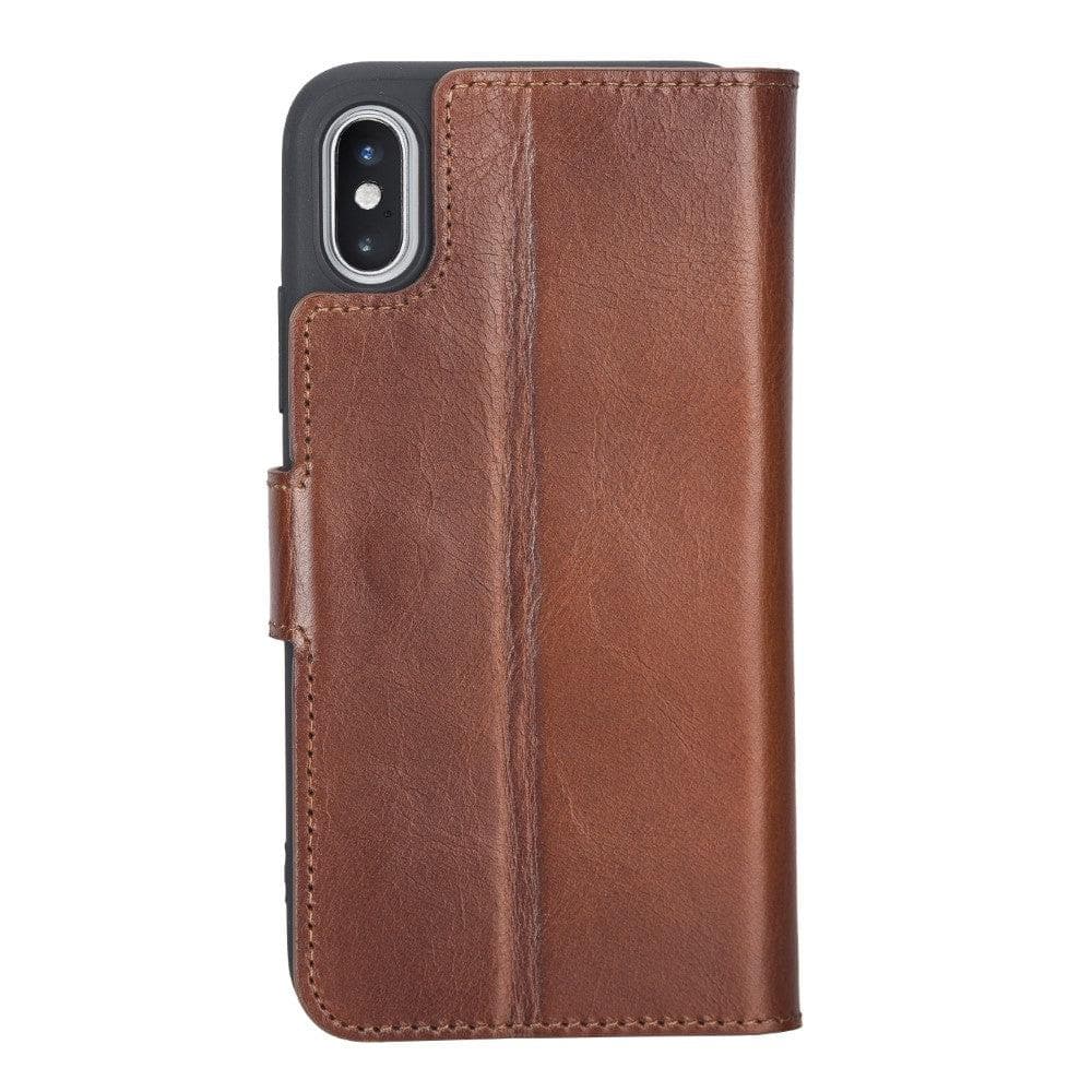 Wallet Folio Leather Case for Apple iPhone X series, featuring an ID slot and premium full grain leather design.