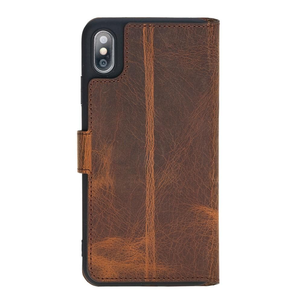 Wallet Folio Leather Case for Apple iPhone X series, featuring an ID slot and premium full grain leather design.