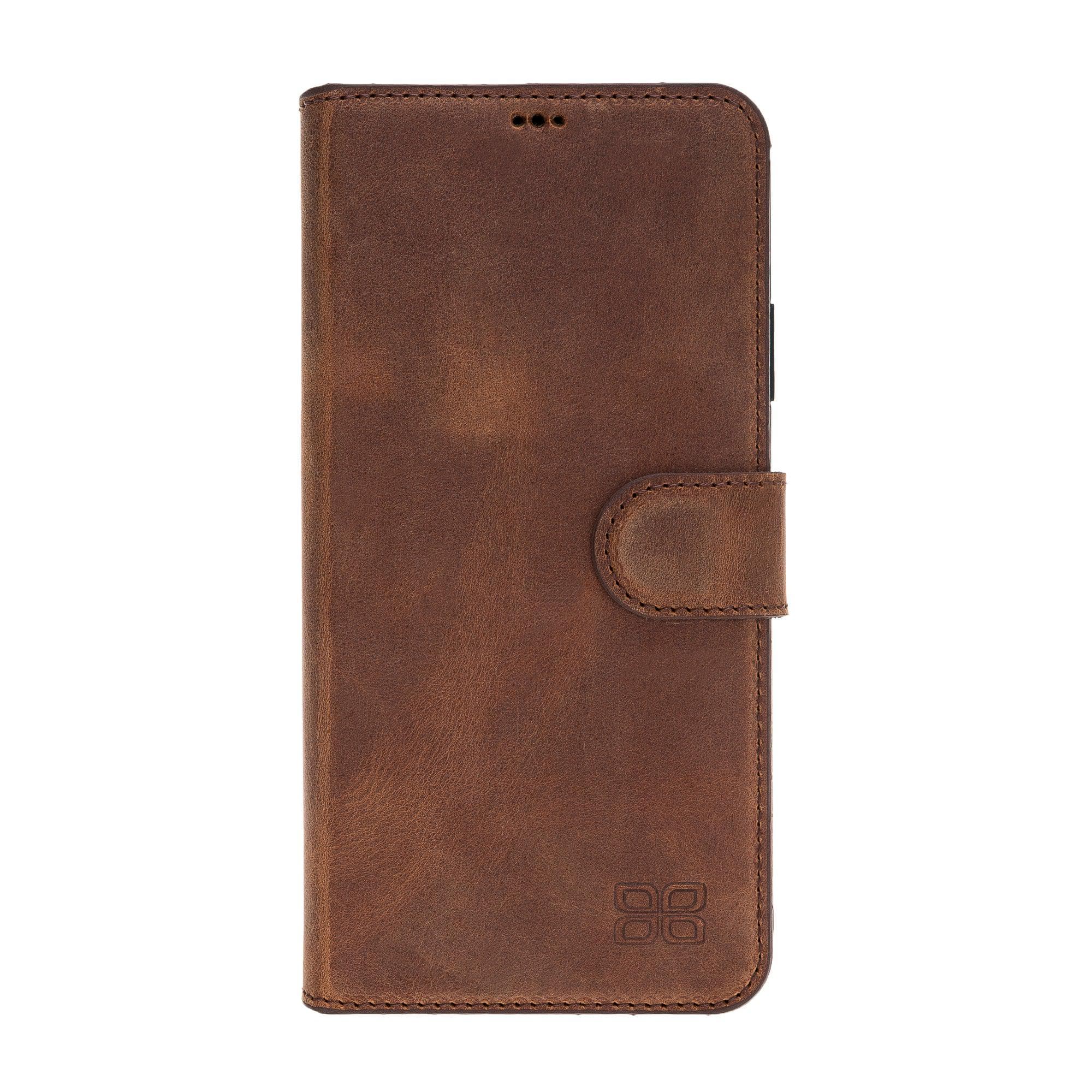 Bouletta Wallet Folio with ID Slot, a brown leather wallet case for Apple iPhone 11, featuring card slots and RFID protection.