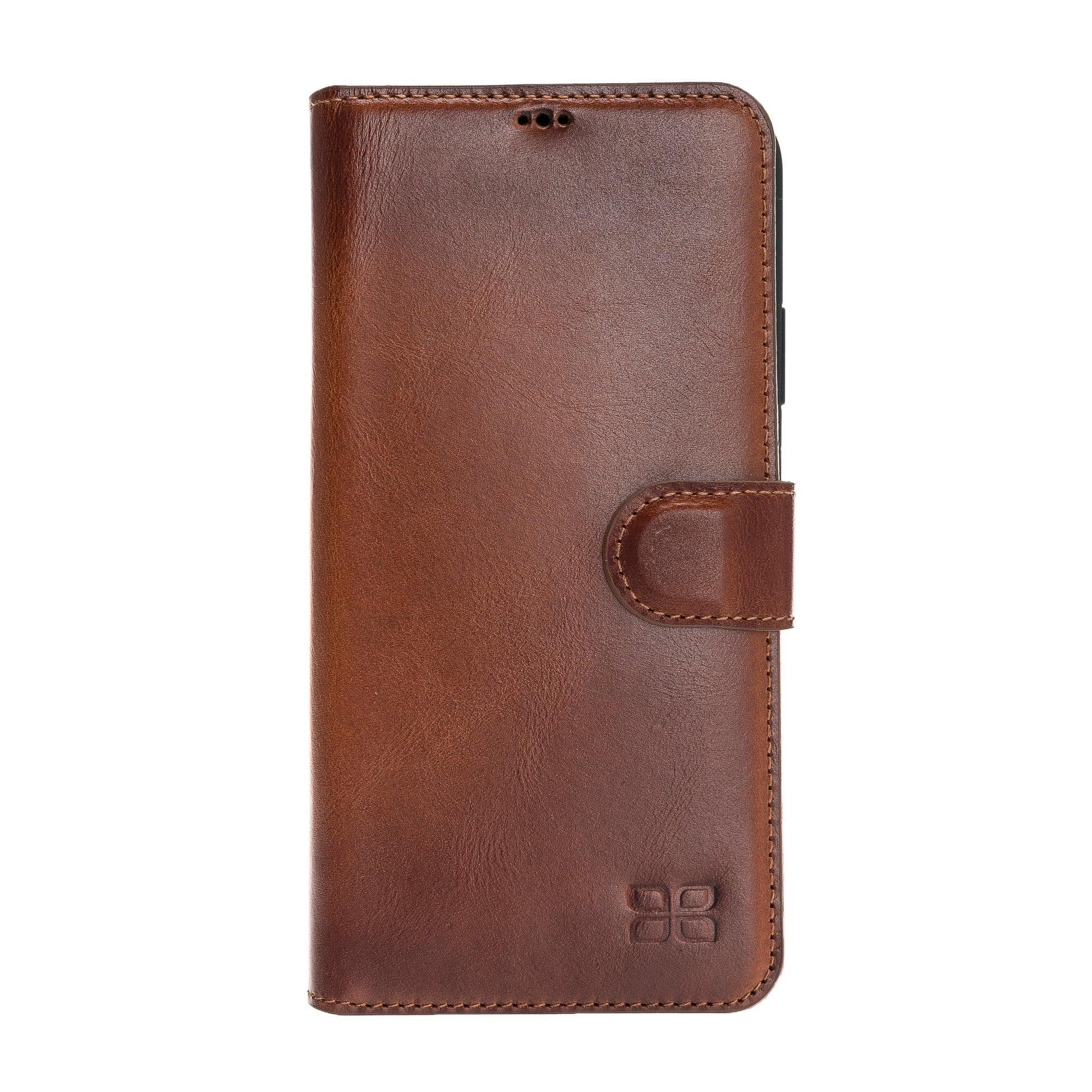 Bouletta Wallet Folio with ID Slot, a brown leather wallet case for Apple iPhone 11, featuring card slots and RFID protection.