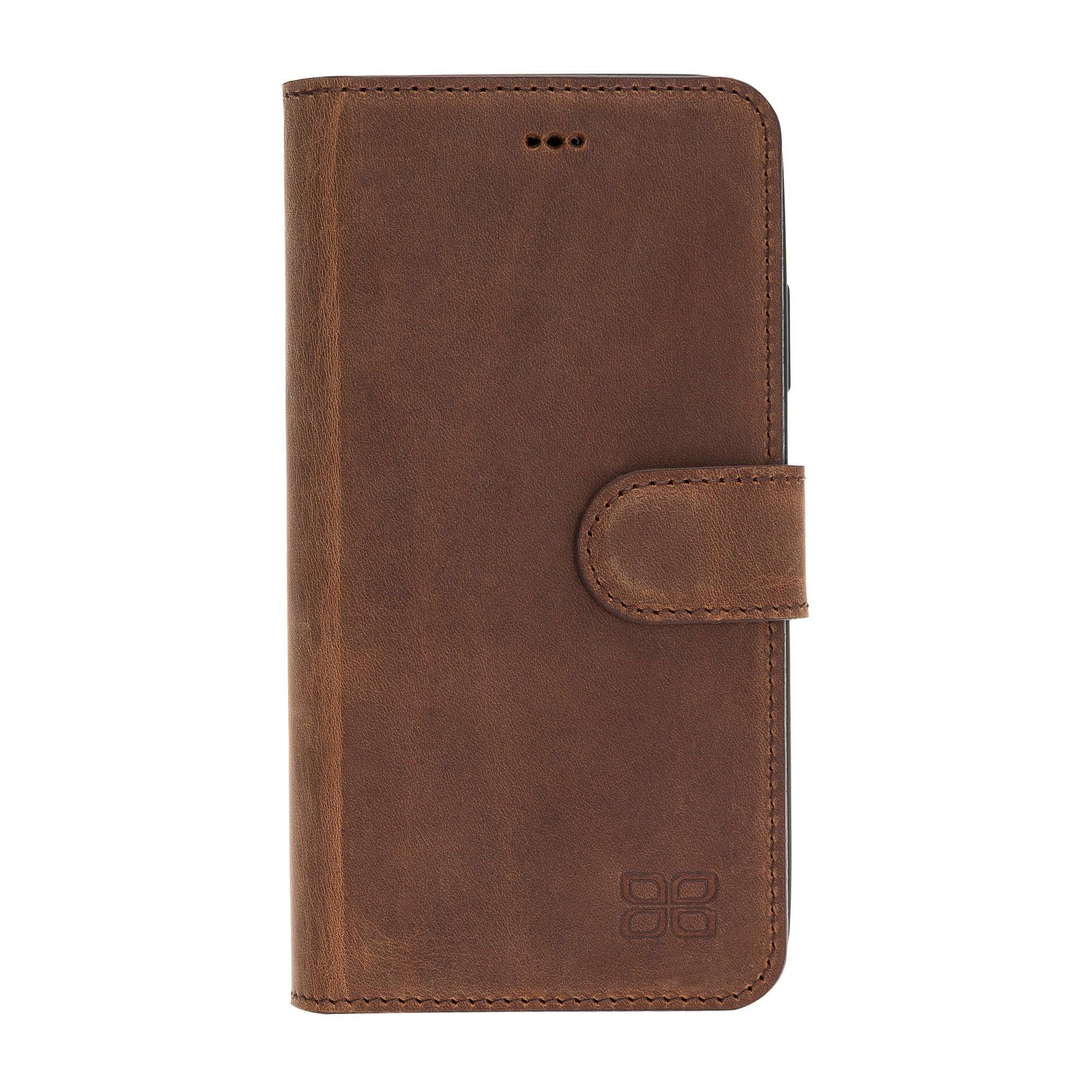 Bouletta Wallet Folio with ID Slot, a brown leather wallet case for Apple iPhone 11, featuring card slots and RFID protection.