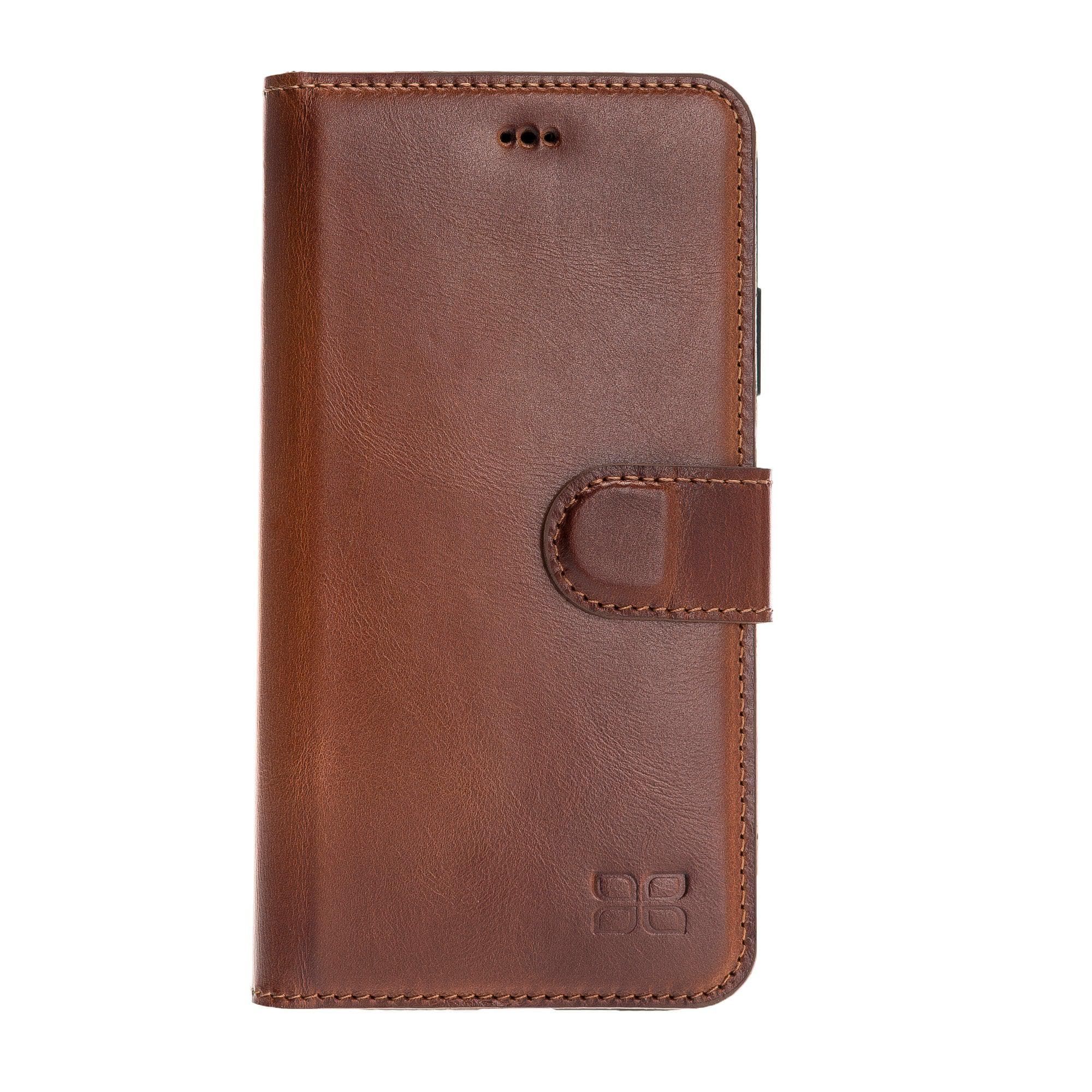 Bouletta Wallet Folio with ID Slot, a brown leather wallet case for Apple iPhone 11, featuring card slots and RFID protection.