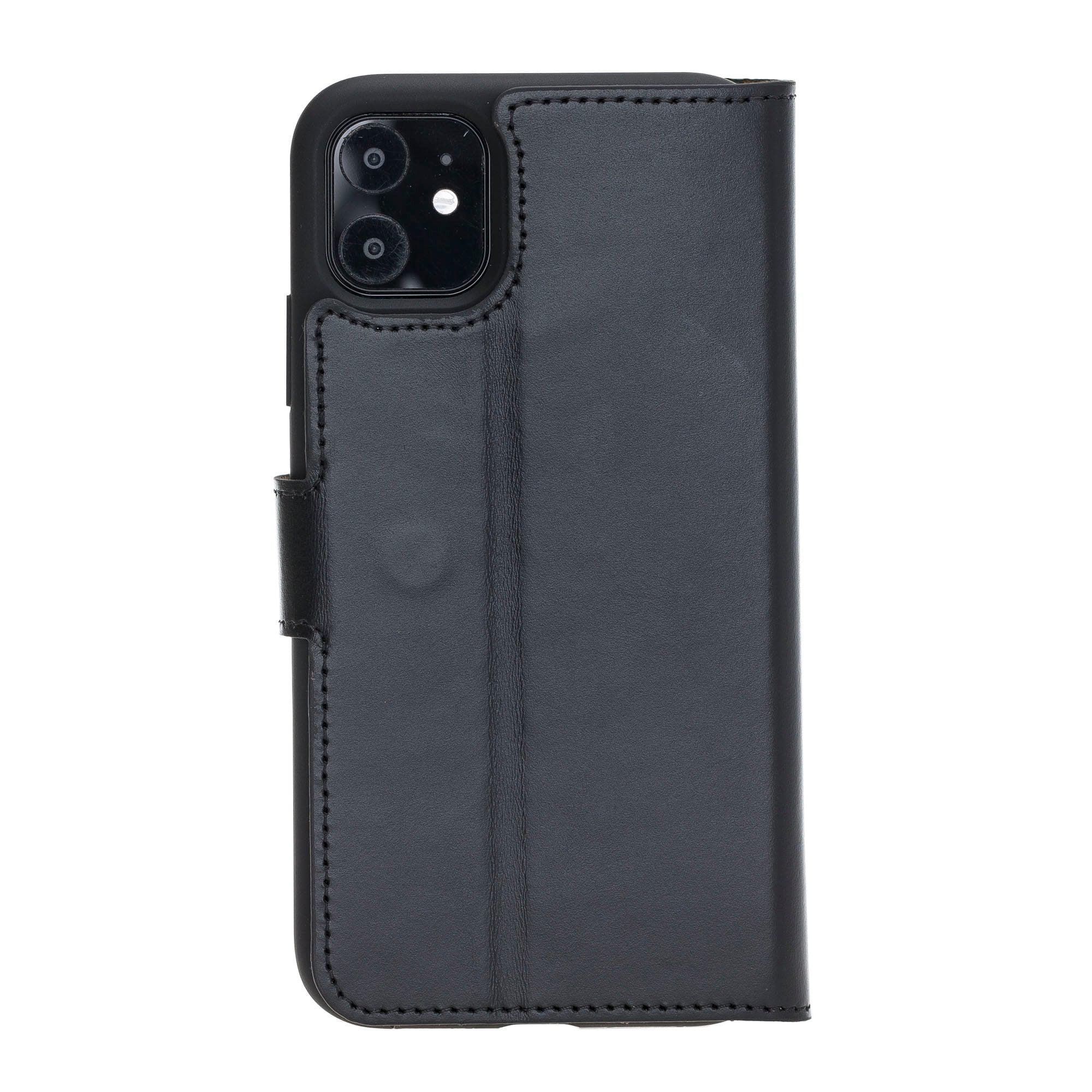 Bouletta Wallet Folio with ID Slot, a brown leather wallet case for Apple iPhone 11, featuring card slots and RFID protection.