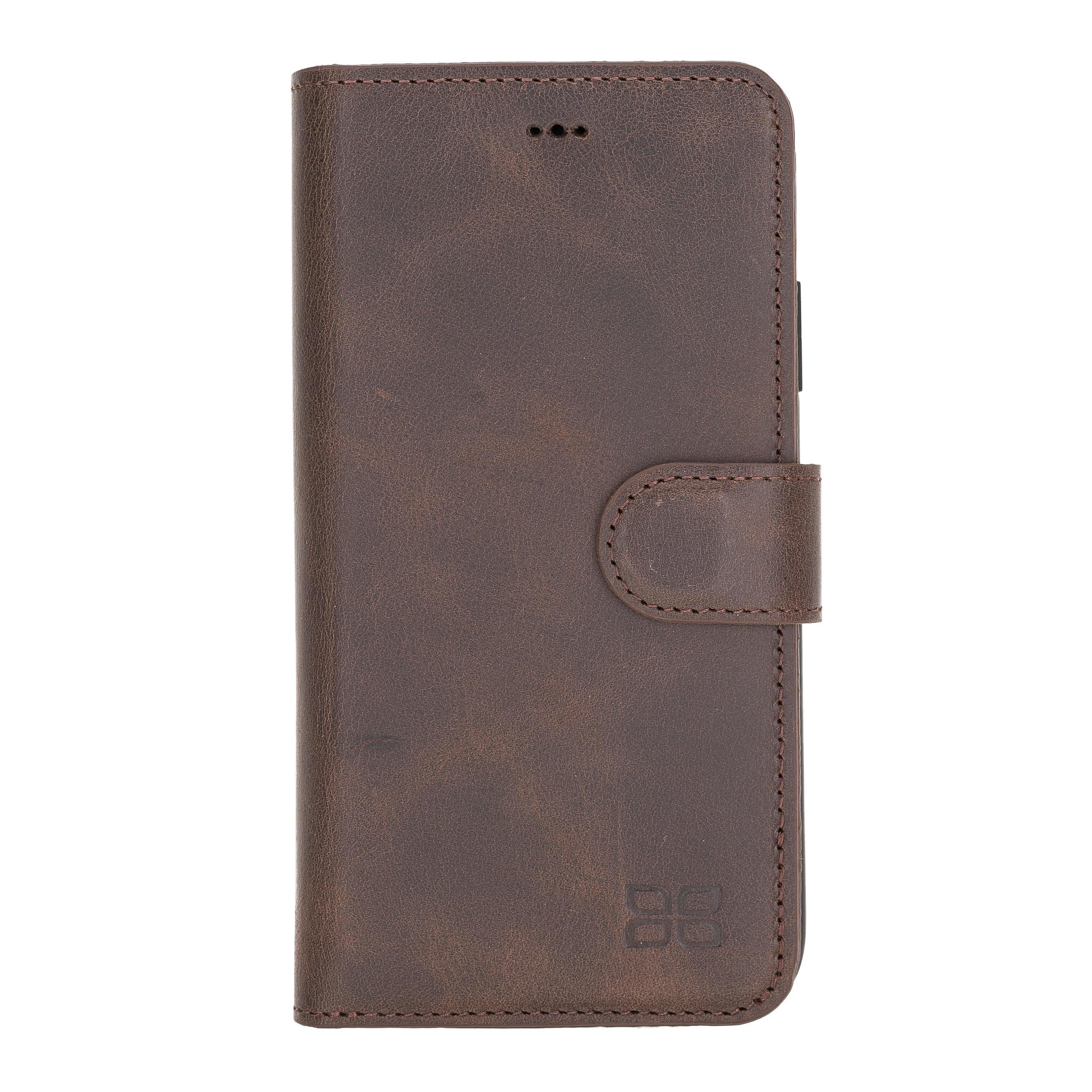 Bouletta Wallet Folio with ID Slot, a brown leather wallet case for Apple iPhone 11, featuring card slots and RFID protection.