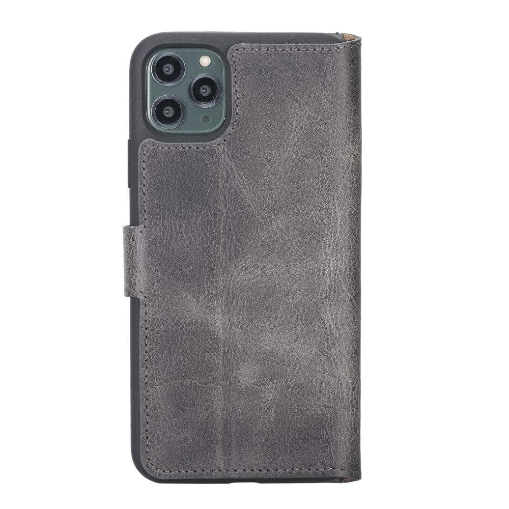 Bouletta Wallet Folio with ID Slot, a brown leather wallet case for Apple iPhone 11, featuring card slots and RFID protection.