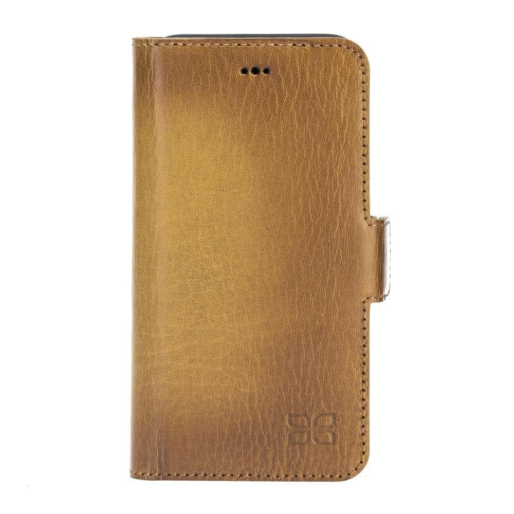 Bouletta Wallet Folio with ID Slot, a brown leather wallet case for Apple iPhone 11, featuring card slots and RFID protection.