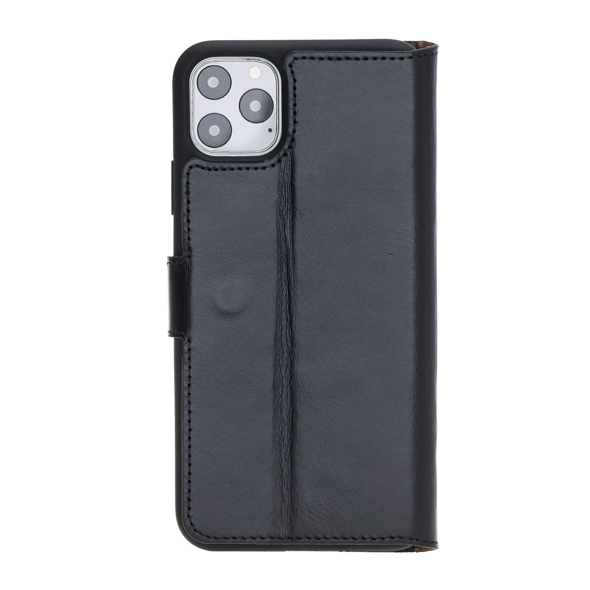 Bouletta Wallet Folio with ID Slot, a brown leather wallet case for Apple iPhone 11, featuring card slots and RFID protection.