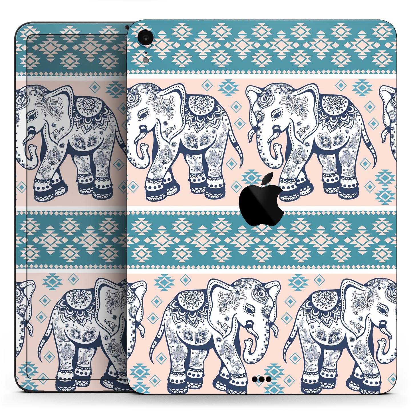 Walking Sacred Elephant Pattern skin decal for Apple devices, showcasing intricate elephant design on a premium 3M material.