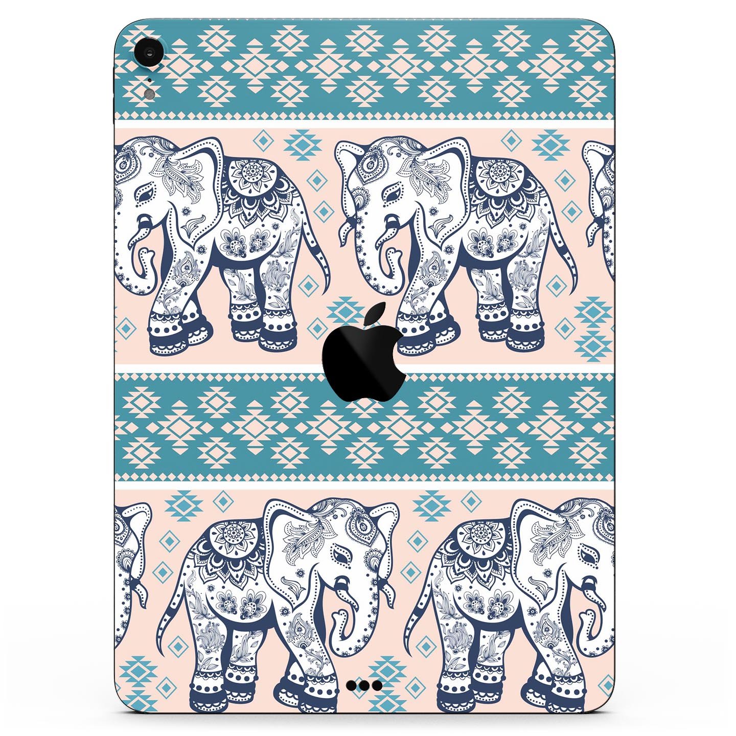 Walking Sacred Elephant Pattern skin decal for Apple devices, showcasing intricate elephant design on a premium 3M material.