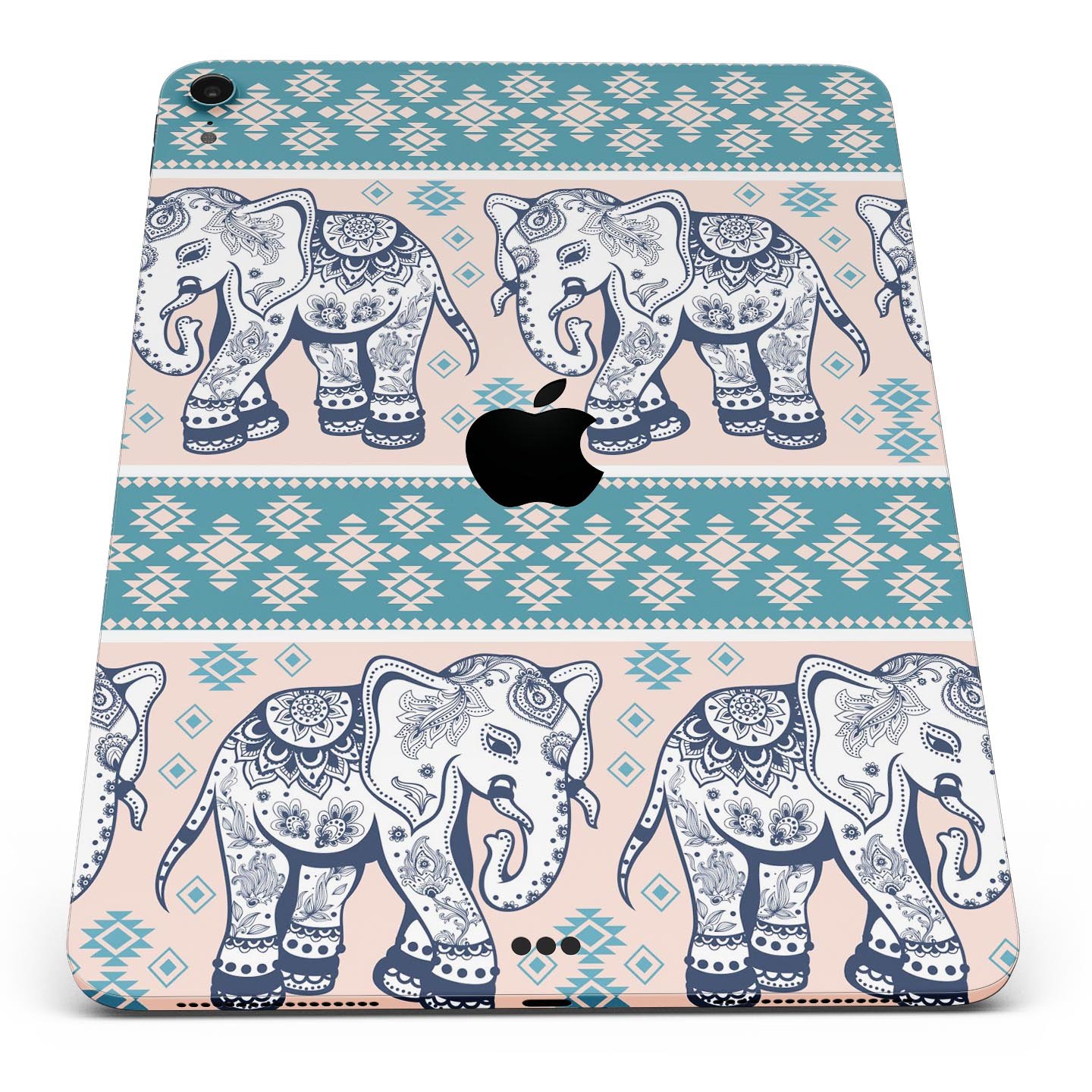 Walking Sacred Elephant Pattern skin decal for Apple devices, showcasing intricate elephant design on a premium 3M material.