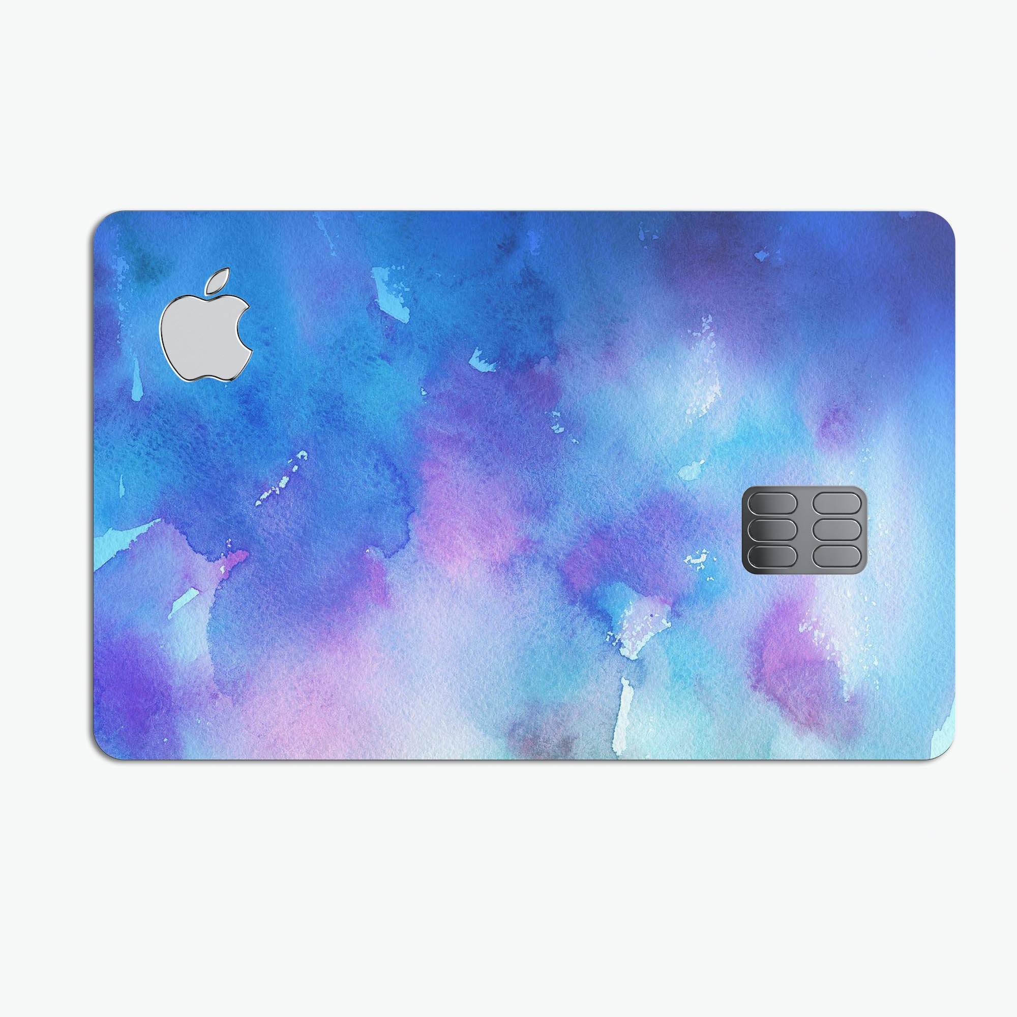 Washed 42290 Absorbed Watercolor Texture decal on an Apple Card, showcasing vibrant colors and premium design.