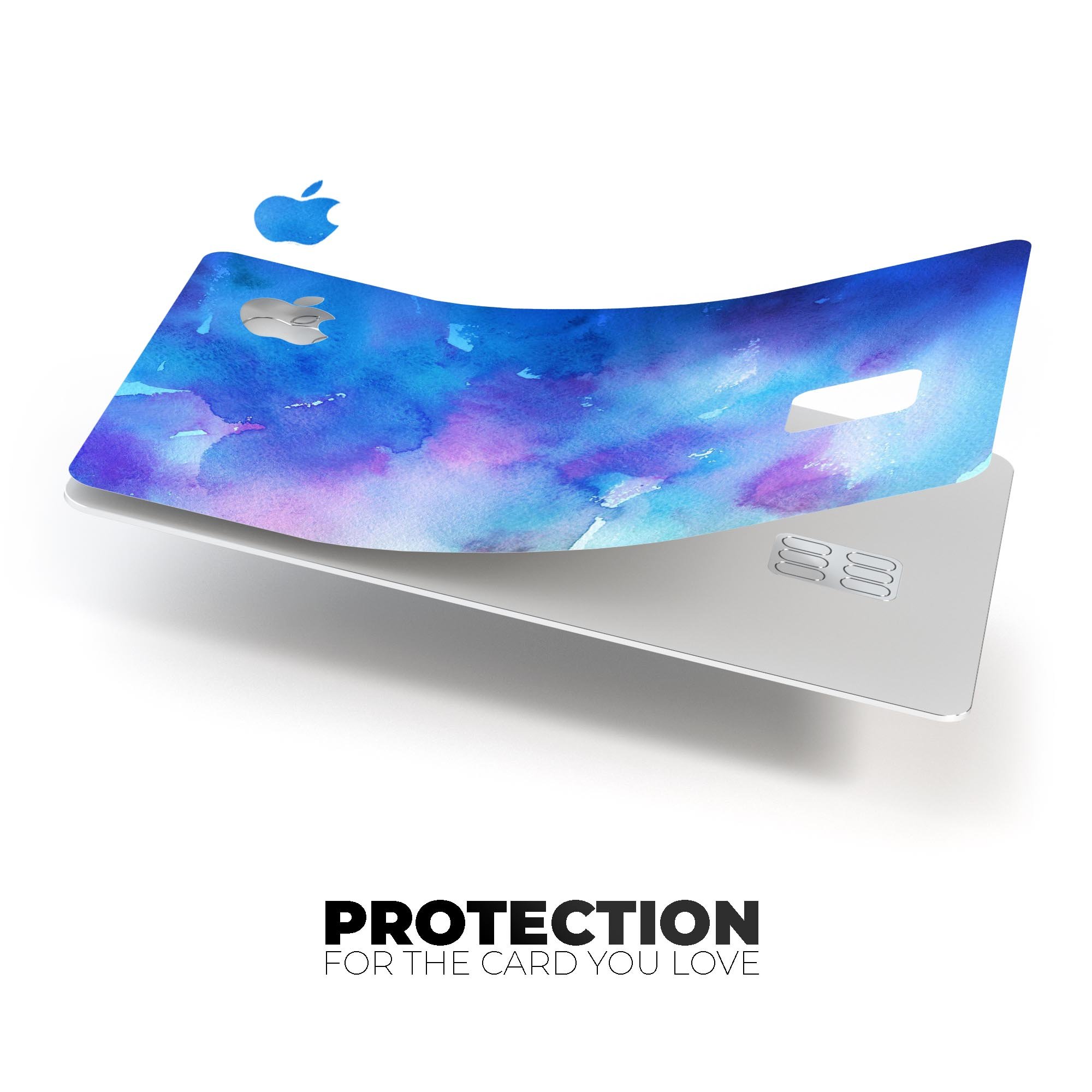 Washed 42290 Absorbed Watercolor Texture decal on an Apple Card, showcasing vibrant colors and premium design.