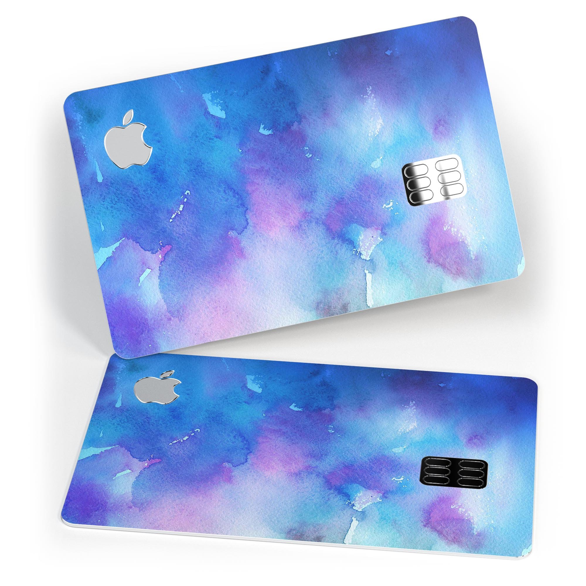 Washed 42290 Absorbed Watercolor Texture decal on an Apple Card, showcasing vibrant colors and premium design.